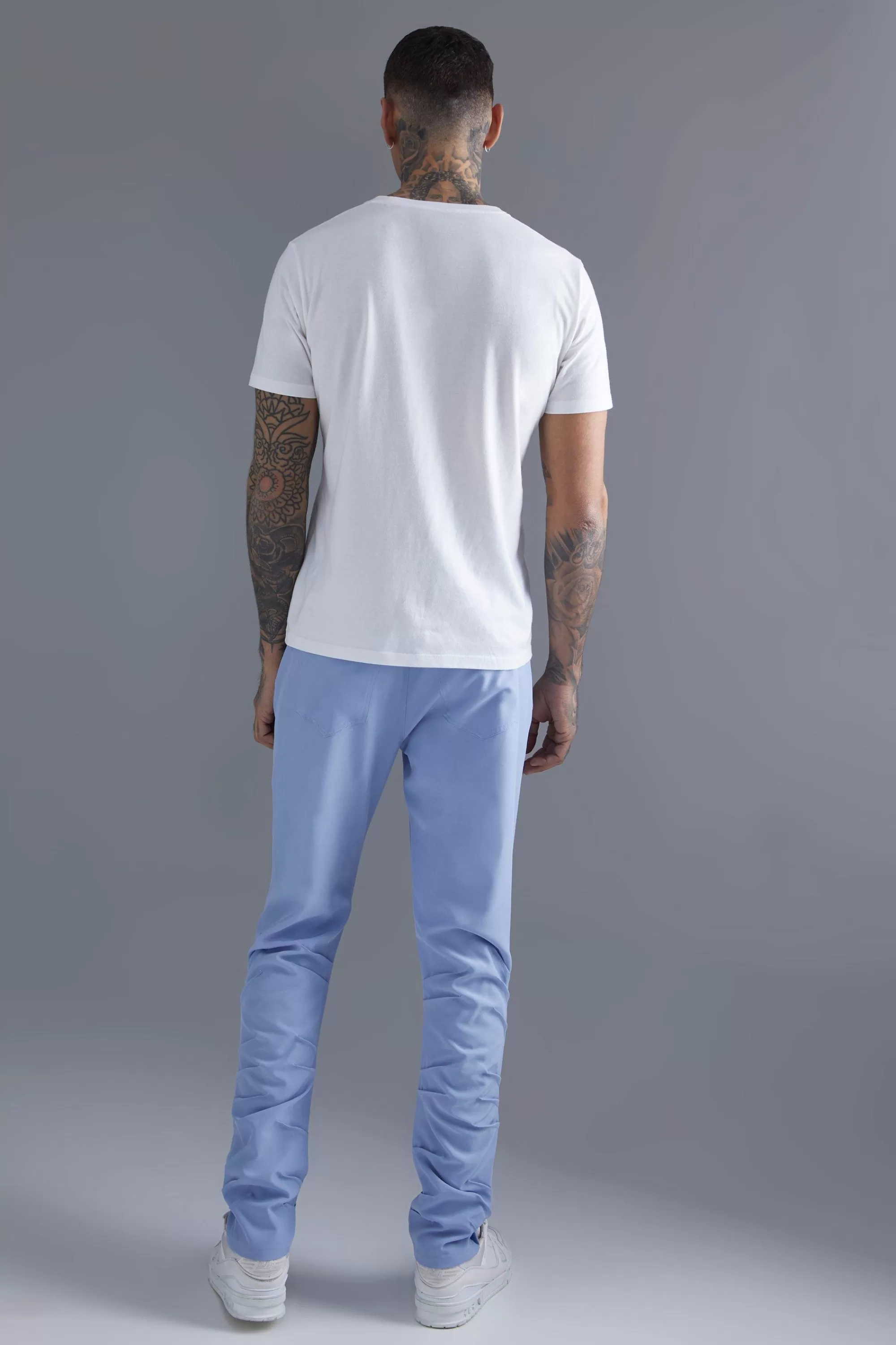 boohooMAN Stacked Leg Tailored Trouser | UK