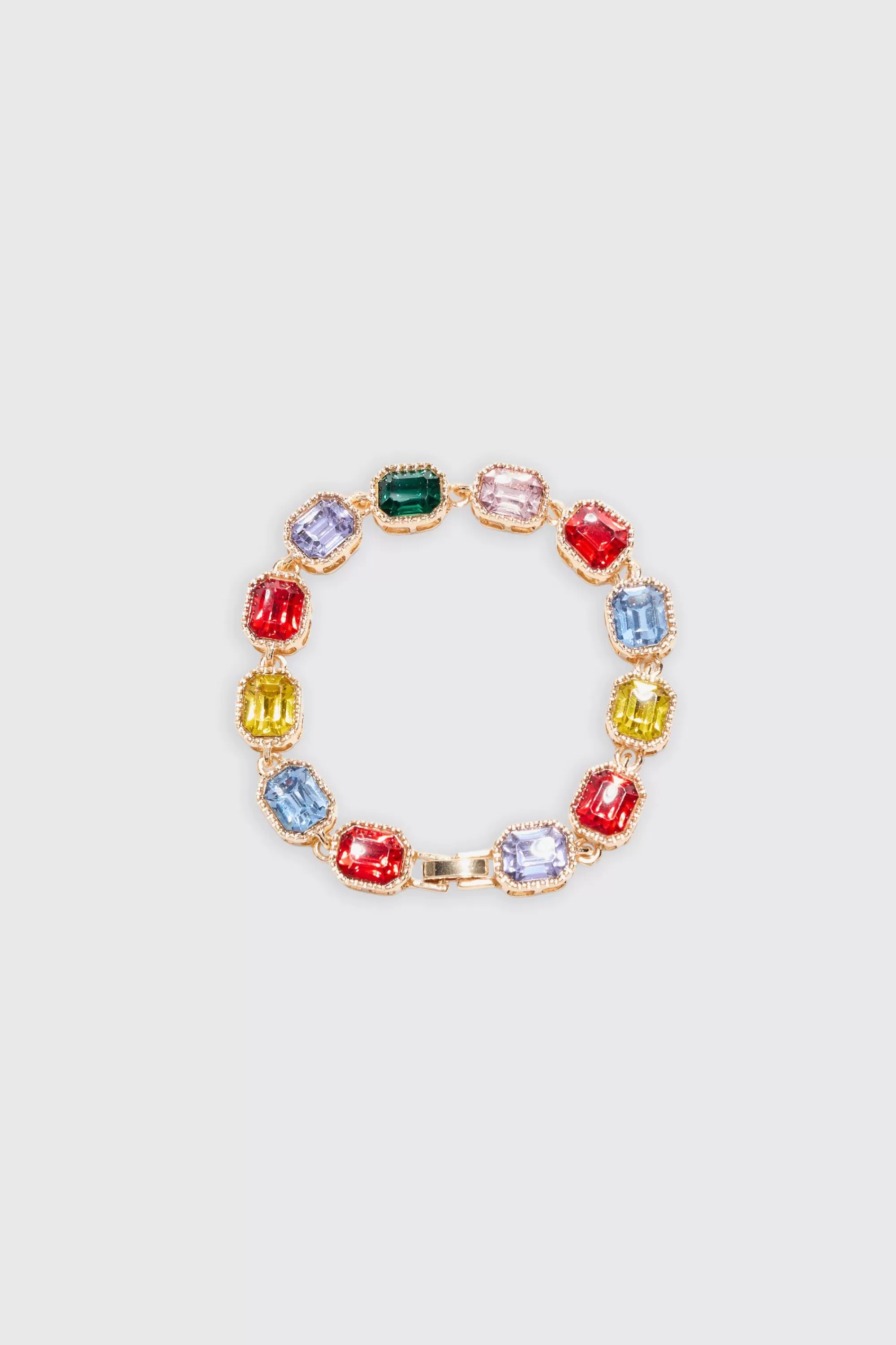 boohooMAN Stone Detail Iced Bracelet In | UK
