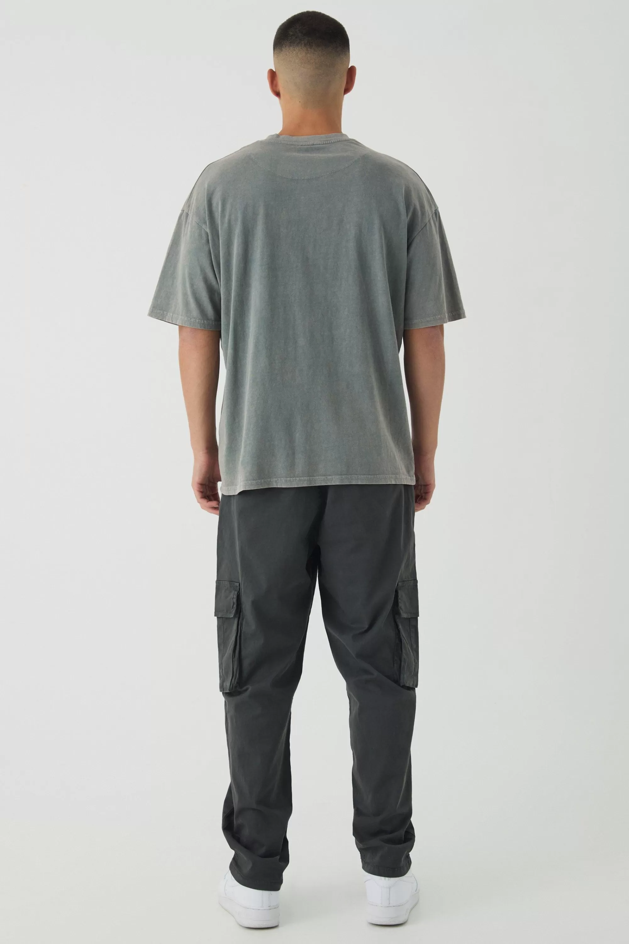 boohooMAN Straight Leg Cotton Cargo Chino Trousers | UK