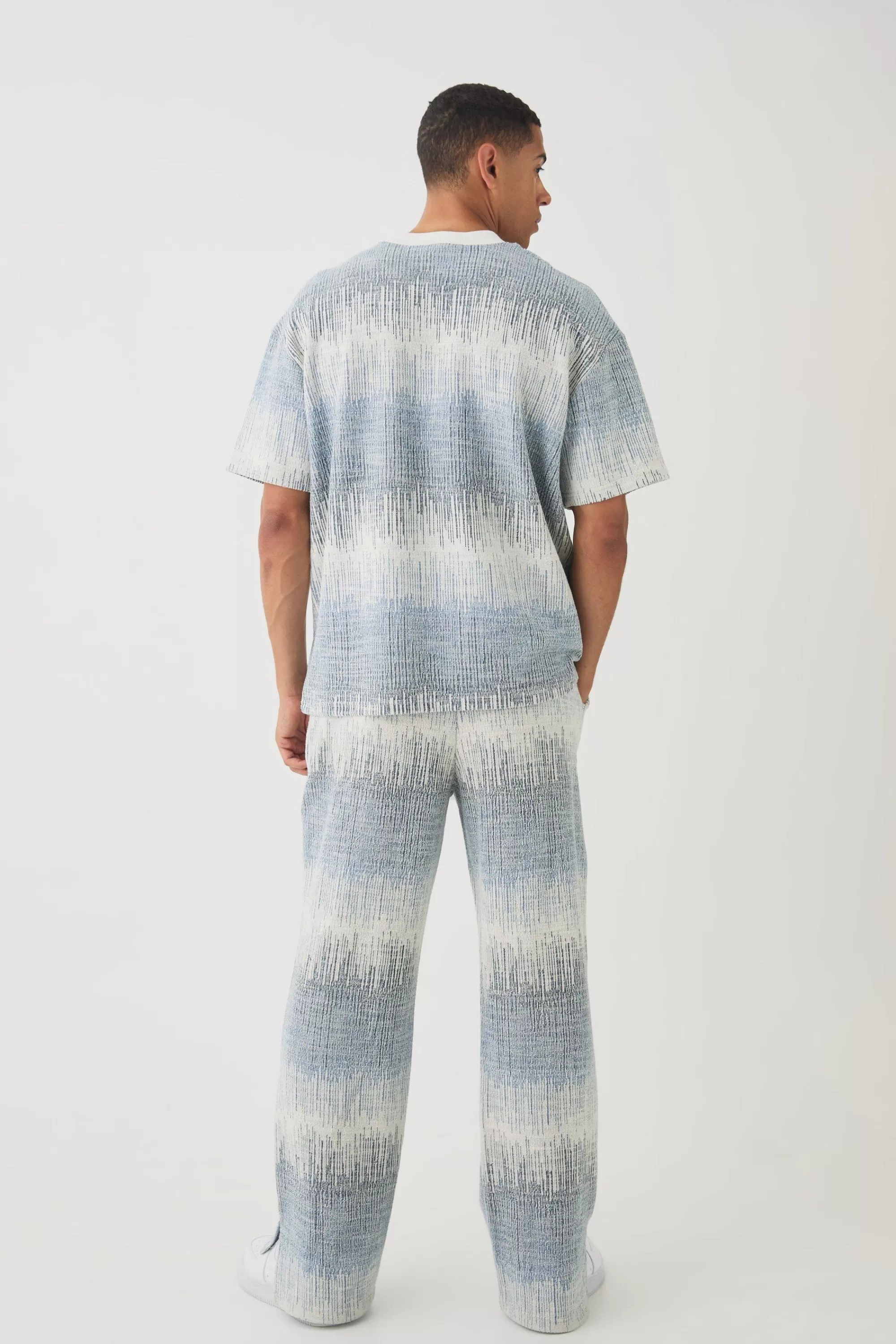 boohooMAN Straight Leg Jacquard Jogger | UK