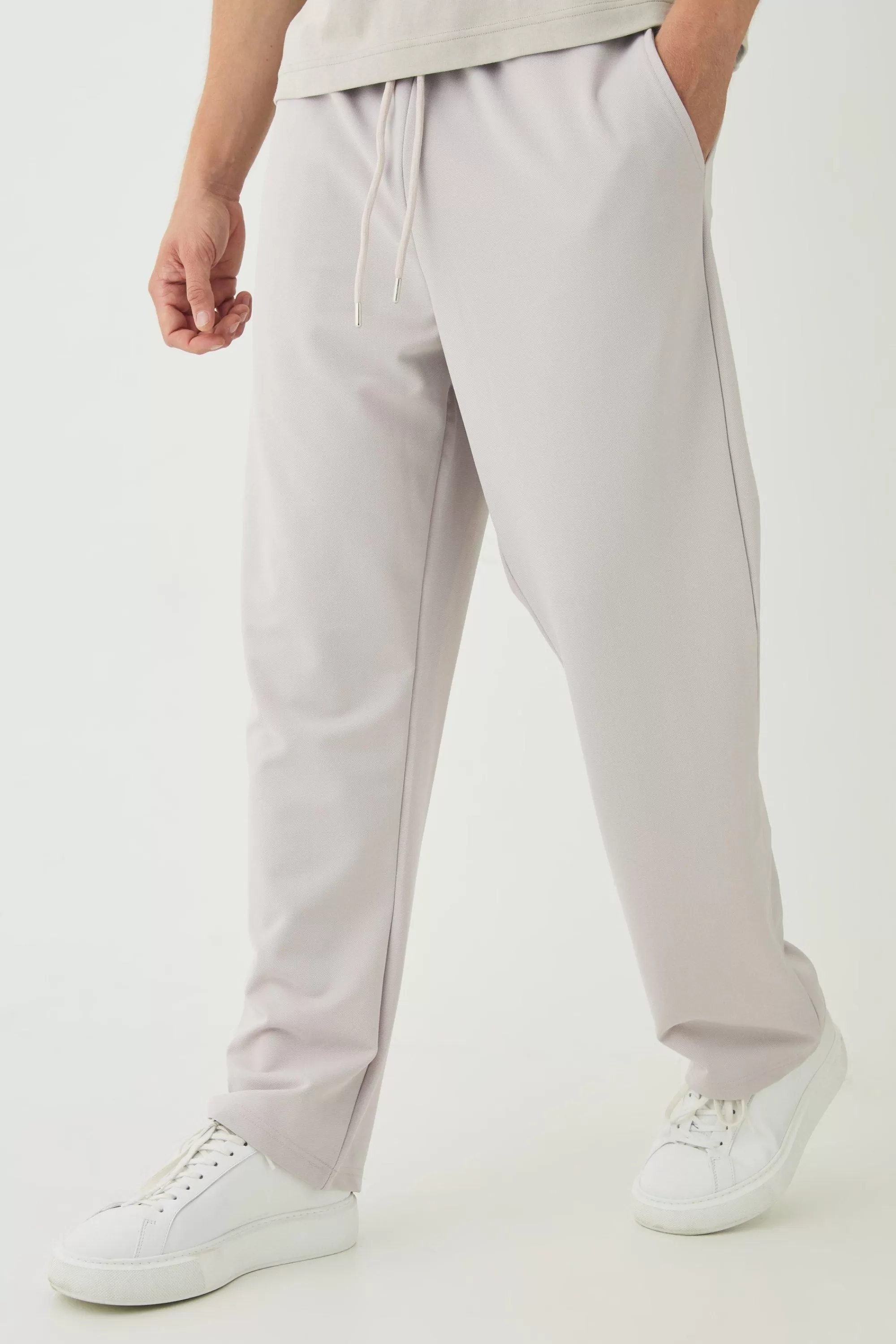boohooMAN Straight Leg Jersey Twill Jogger | UK