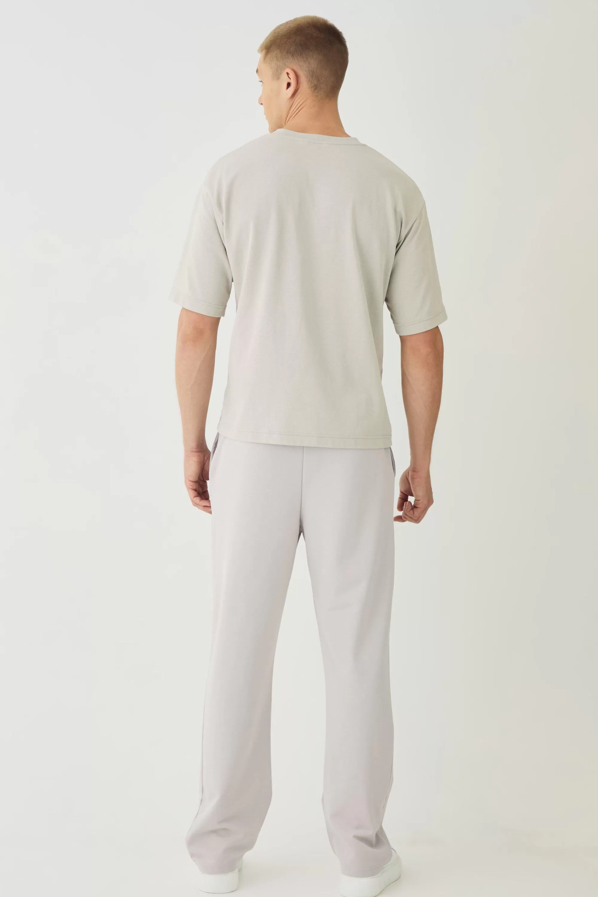 boohooMAN Straight Leg Jersey Twill Jogger | UK
