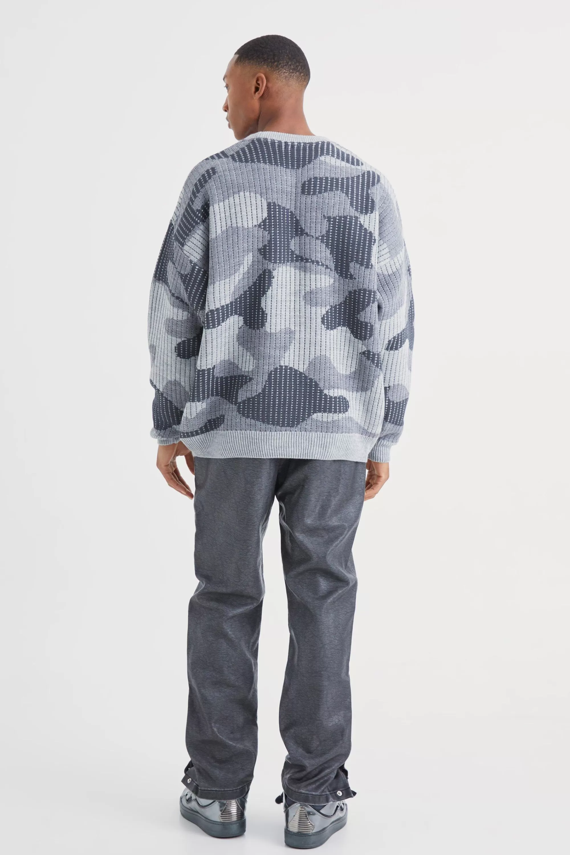 boohooMAN Straight Leg Popper Hem Pu Trouser | UK