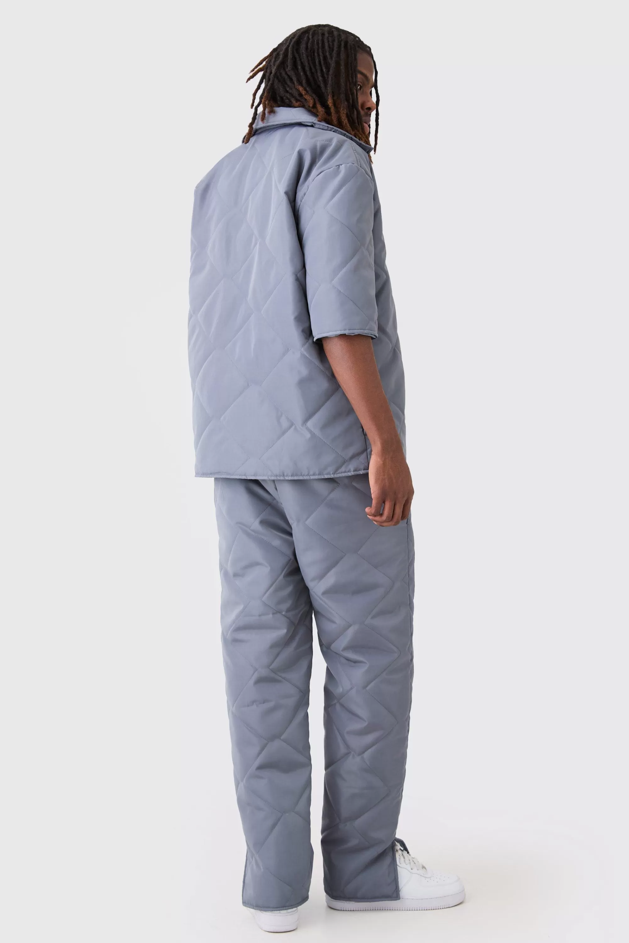 boohooMAN Straight Leg Quilted Trouser | UK