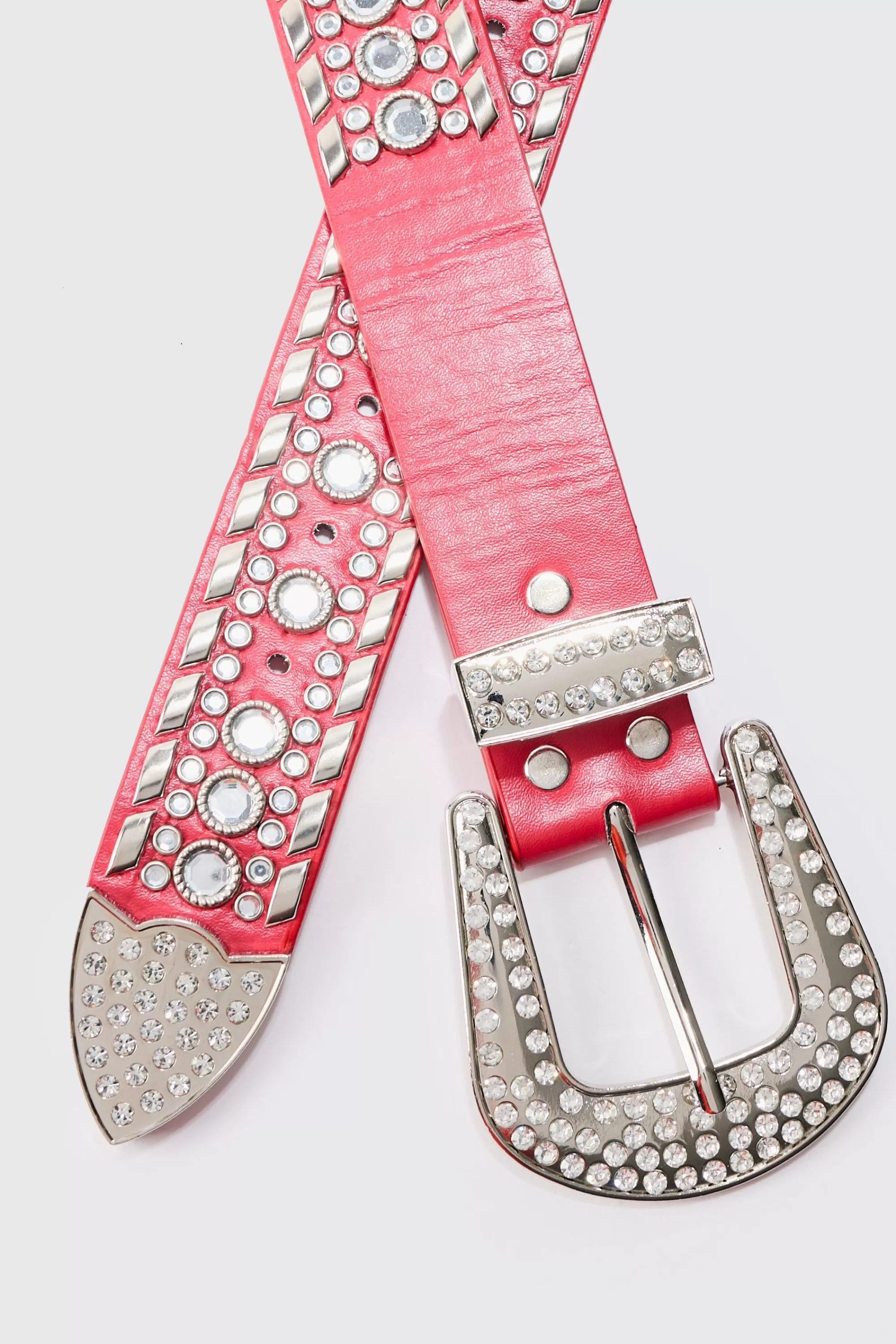 boohooMAN Studded Western Belt In | UK