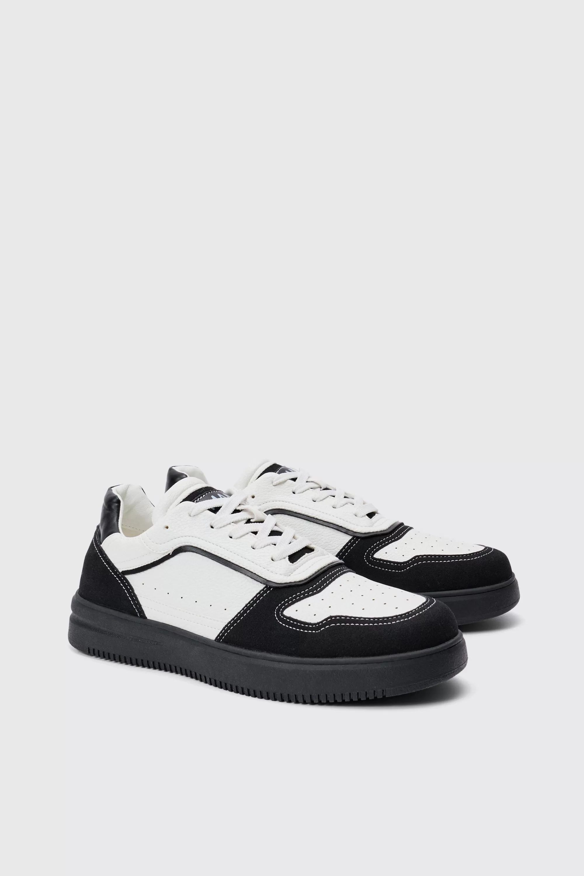 boohooMAN Suede Contrast Panel Trainer | UK
