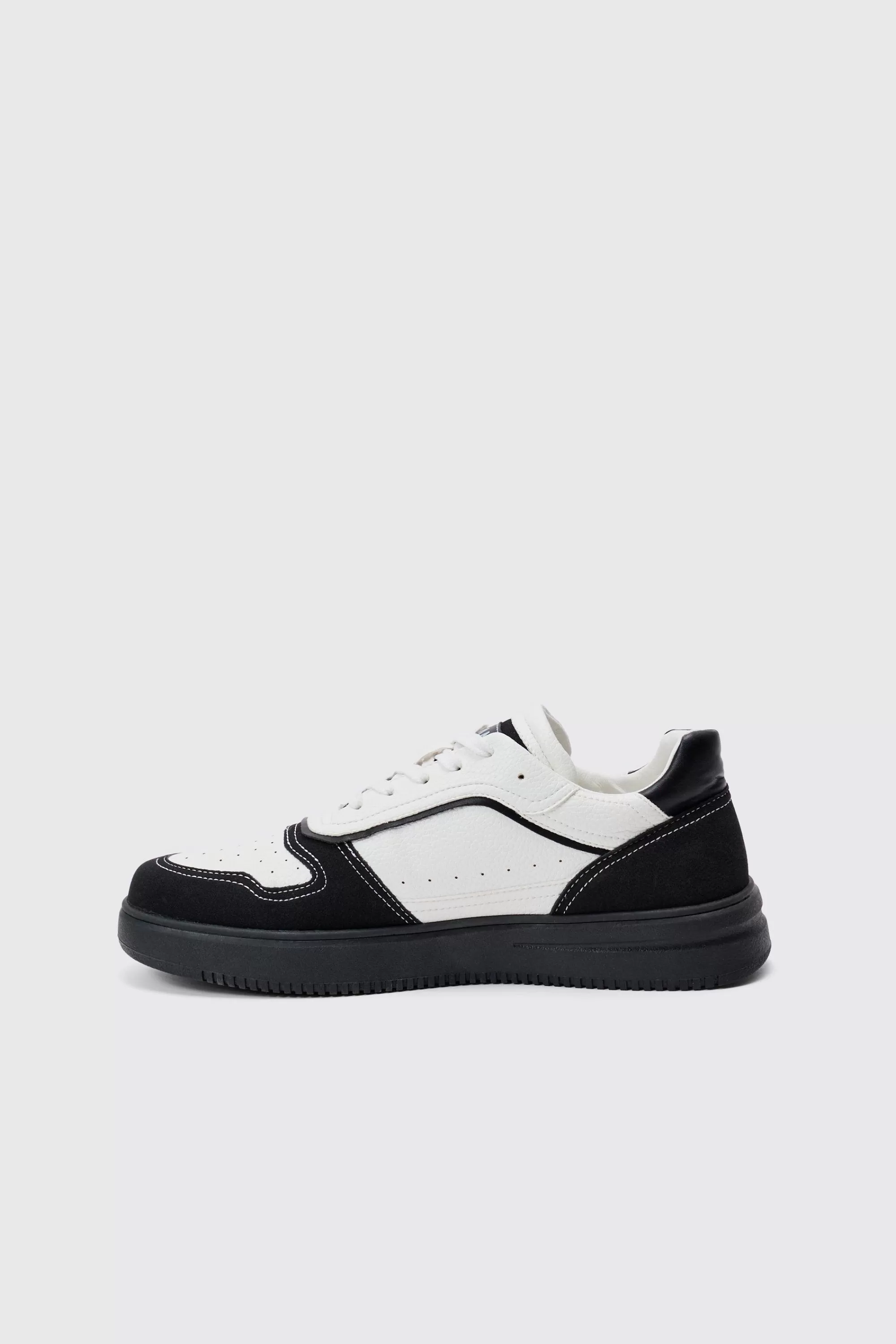 boohooMAN Suede Contrast Panel Trainer | UK