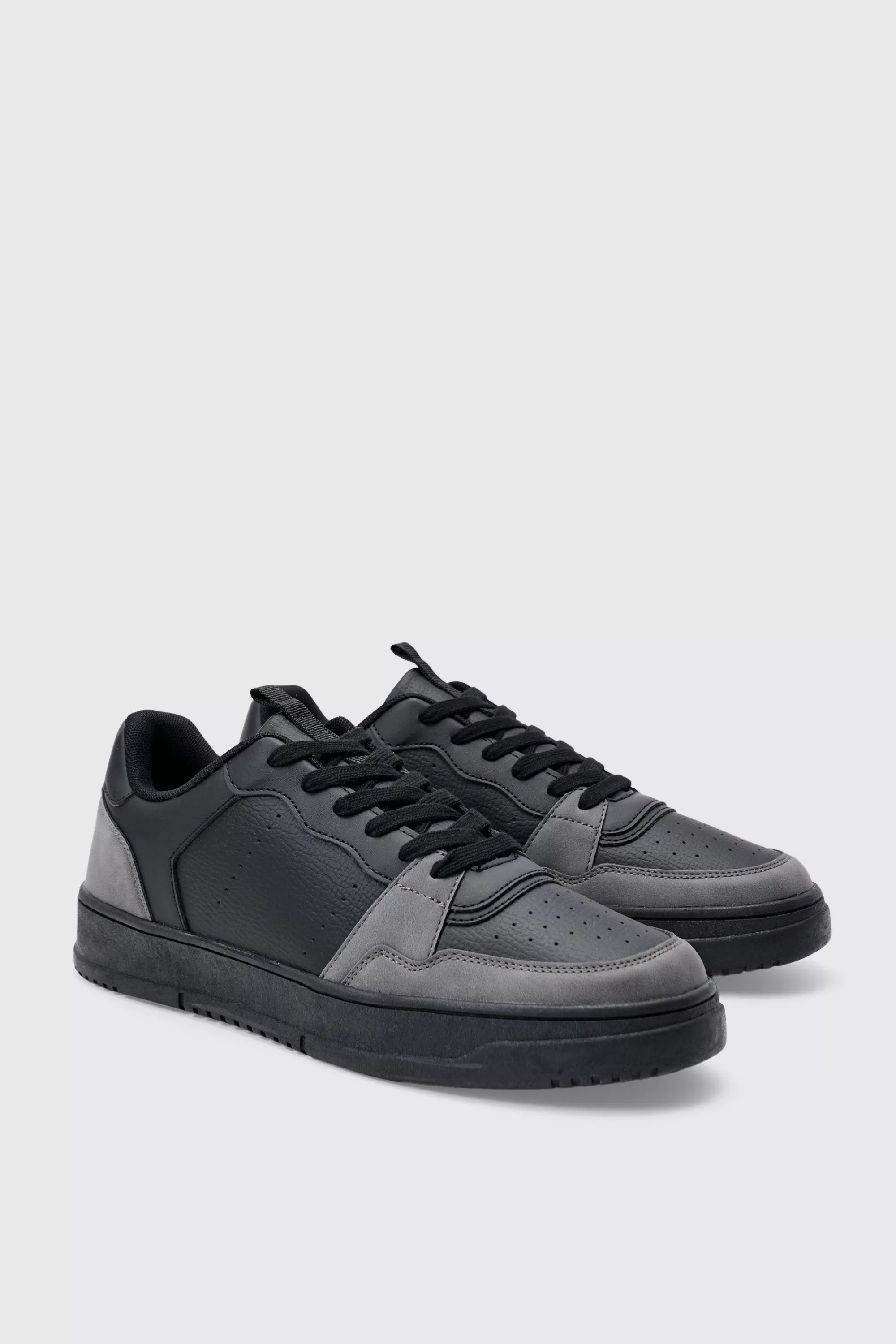 boohooMAN Suede Panel Chunky Trainer In | UK