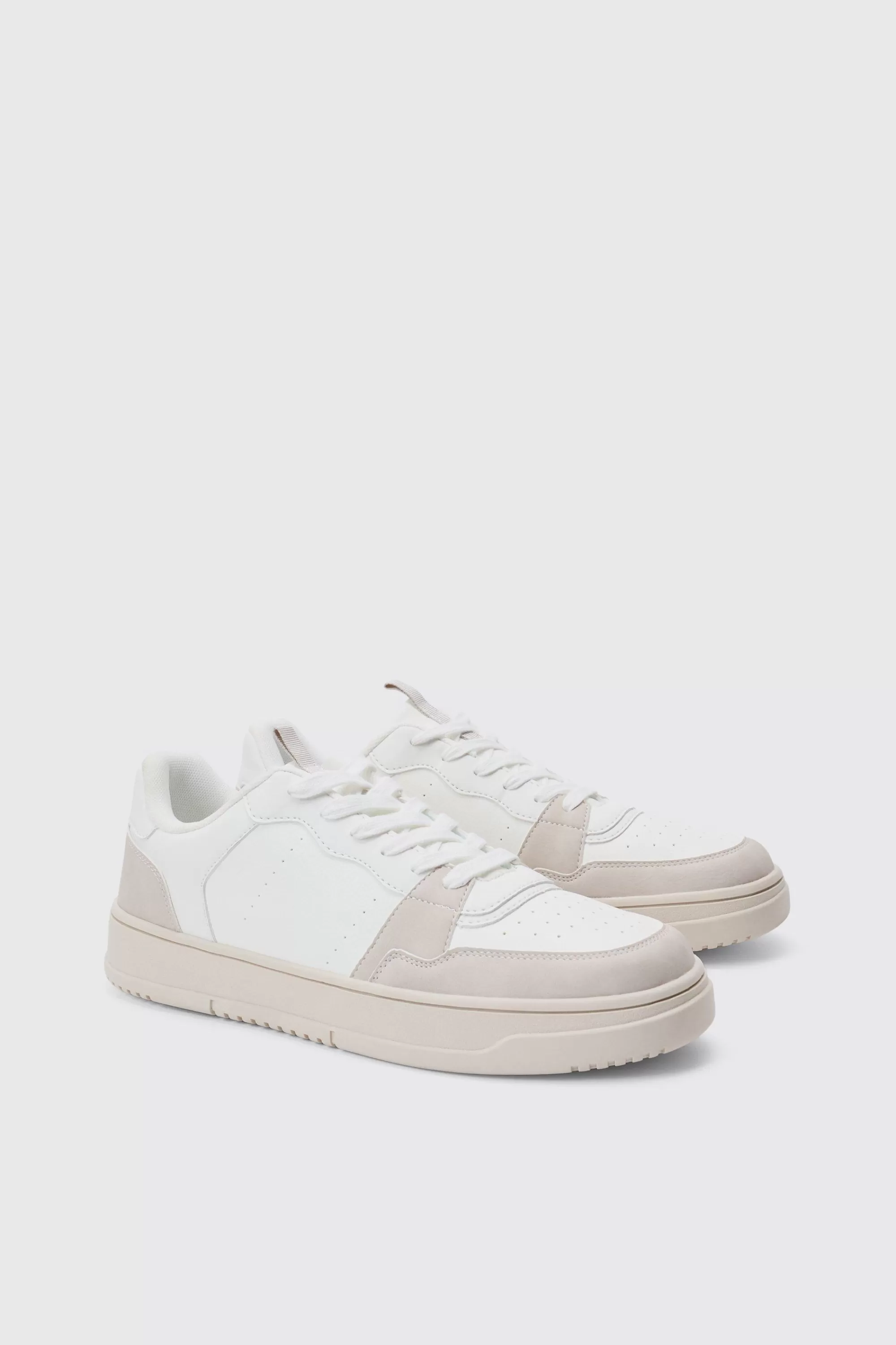 boohooMAN Suede Panel Chunky Trainer In | UK