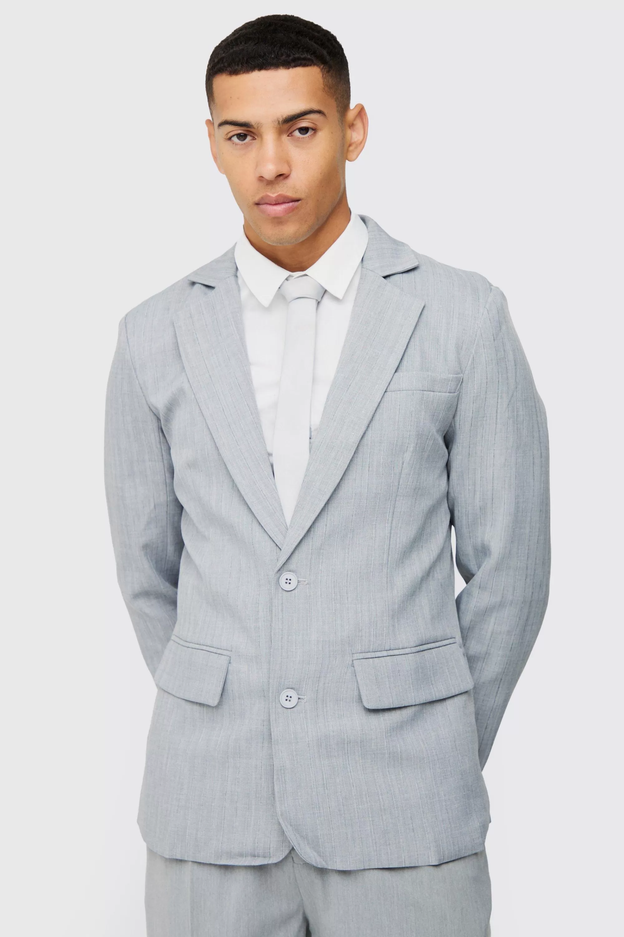 boohooMAN Super Skinny Check Single Breasted Jacket | UK