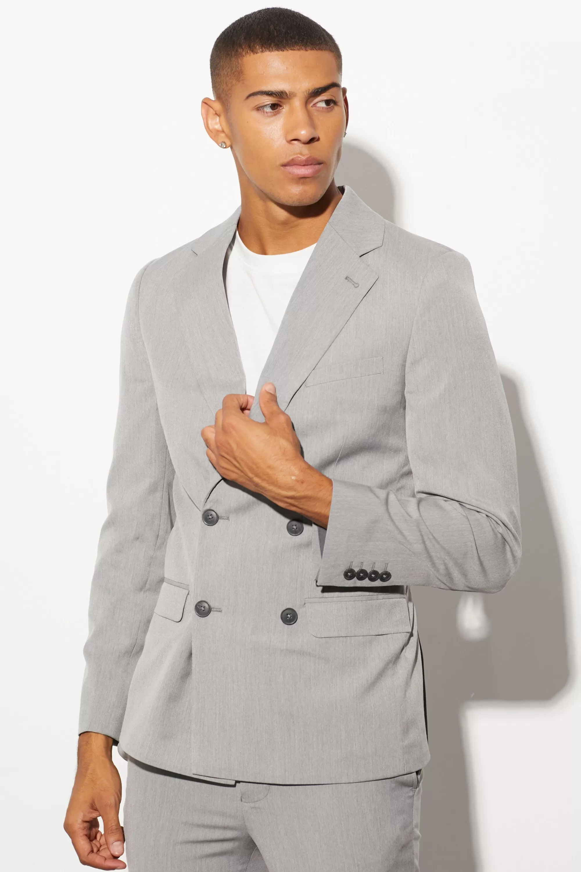 boohooMAN Super Skinny Double Breasted Suit Jacket | UK