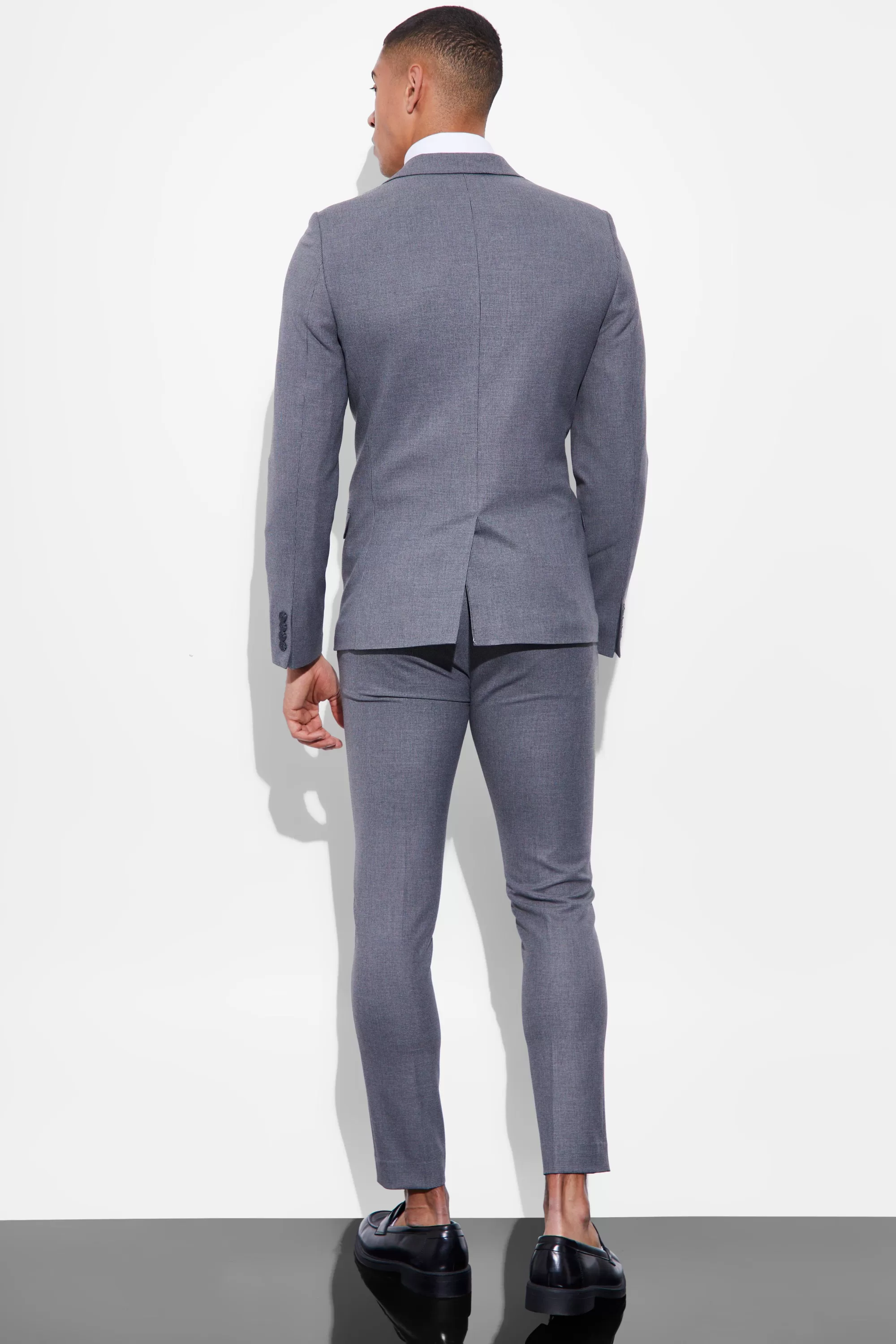 boohooMAN Super Skinny Mini Texture Suit | UK
