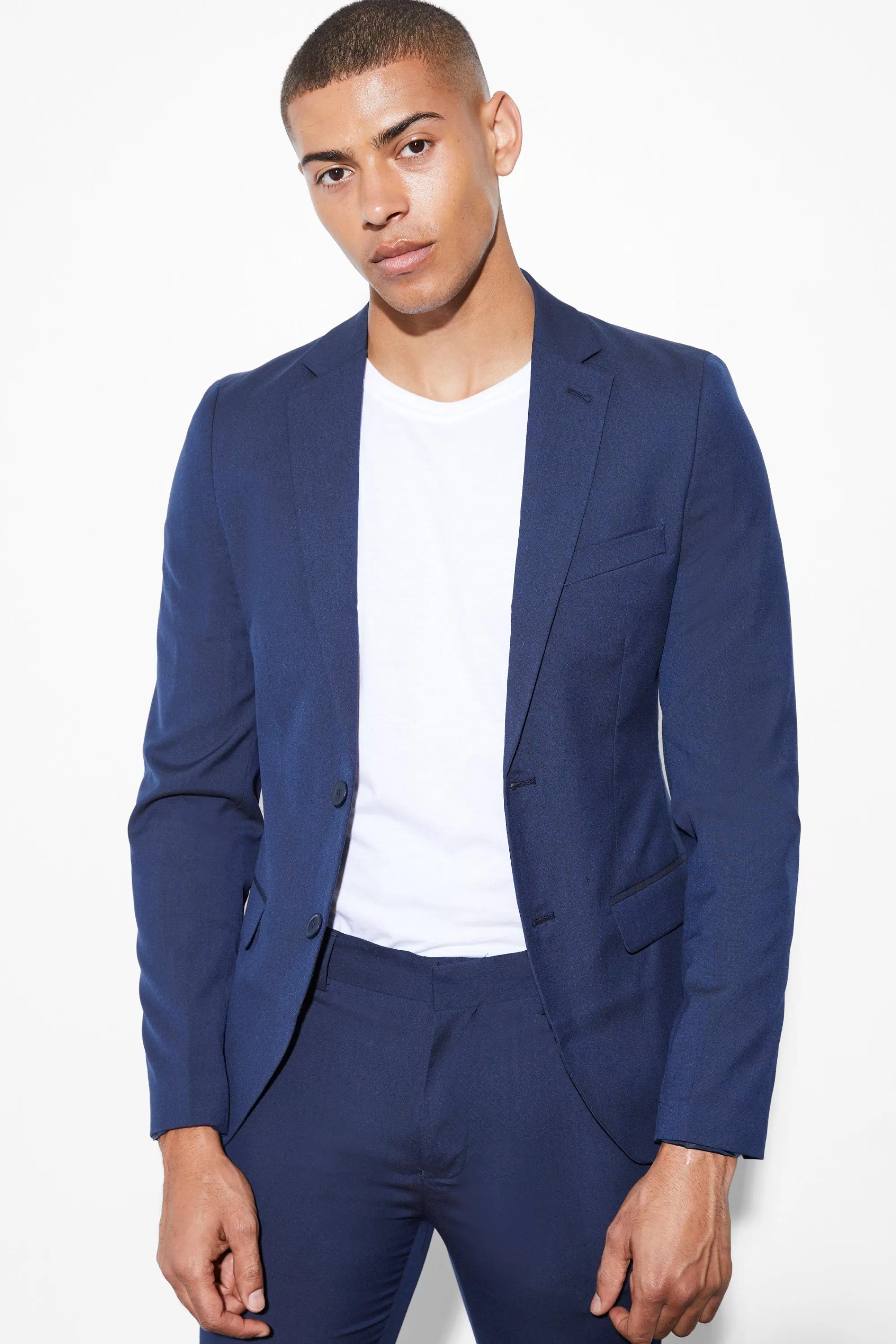 boohooMAN Super Skinny Single Breasted Blazer | UK