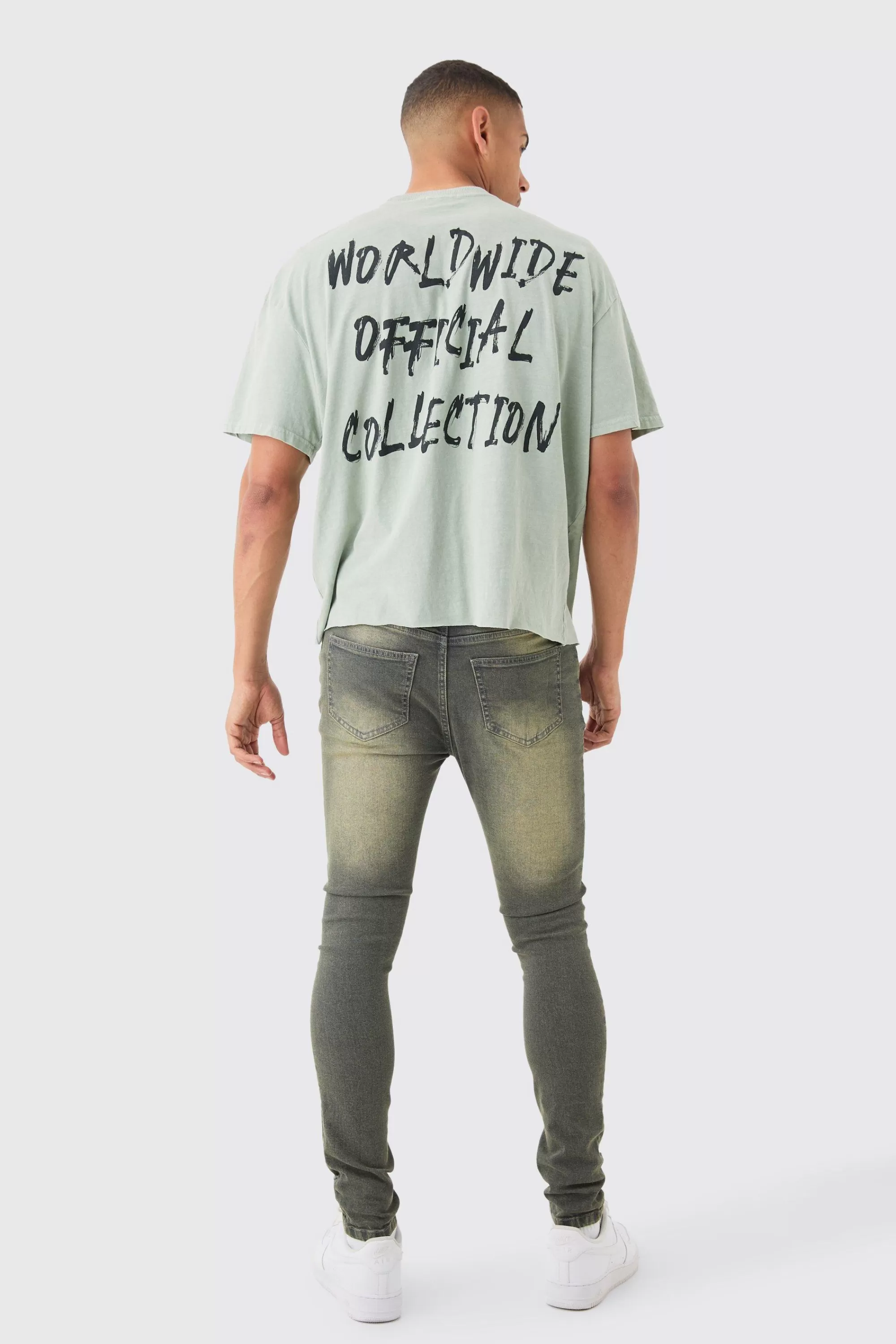 boohooMAN Super Skinny Stretch Ripped Jean | UK