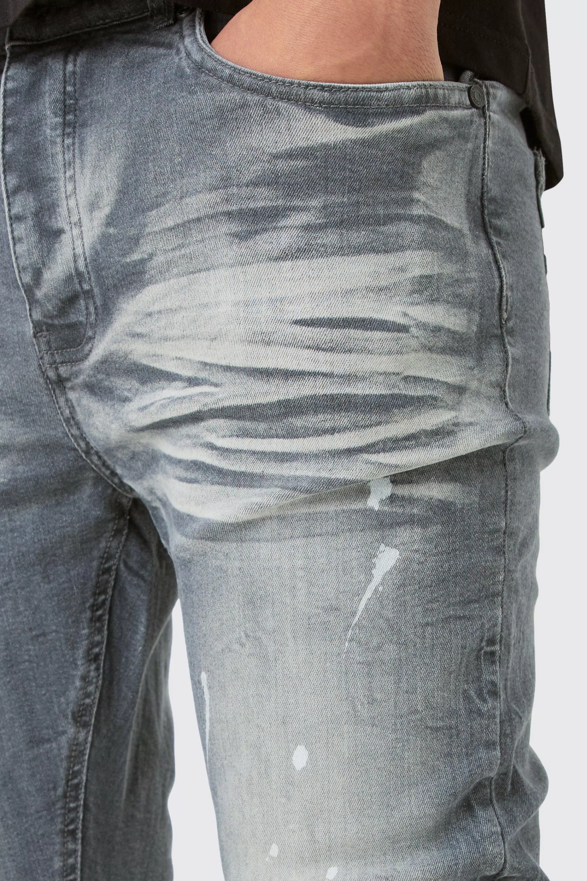 boohooMAN Super Skinny Stretch Ripped Jean In Dirty Wash | UK