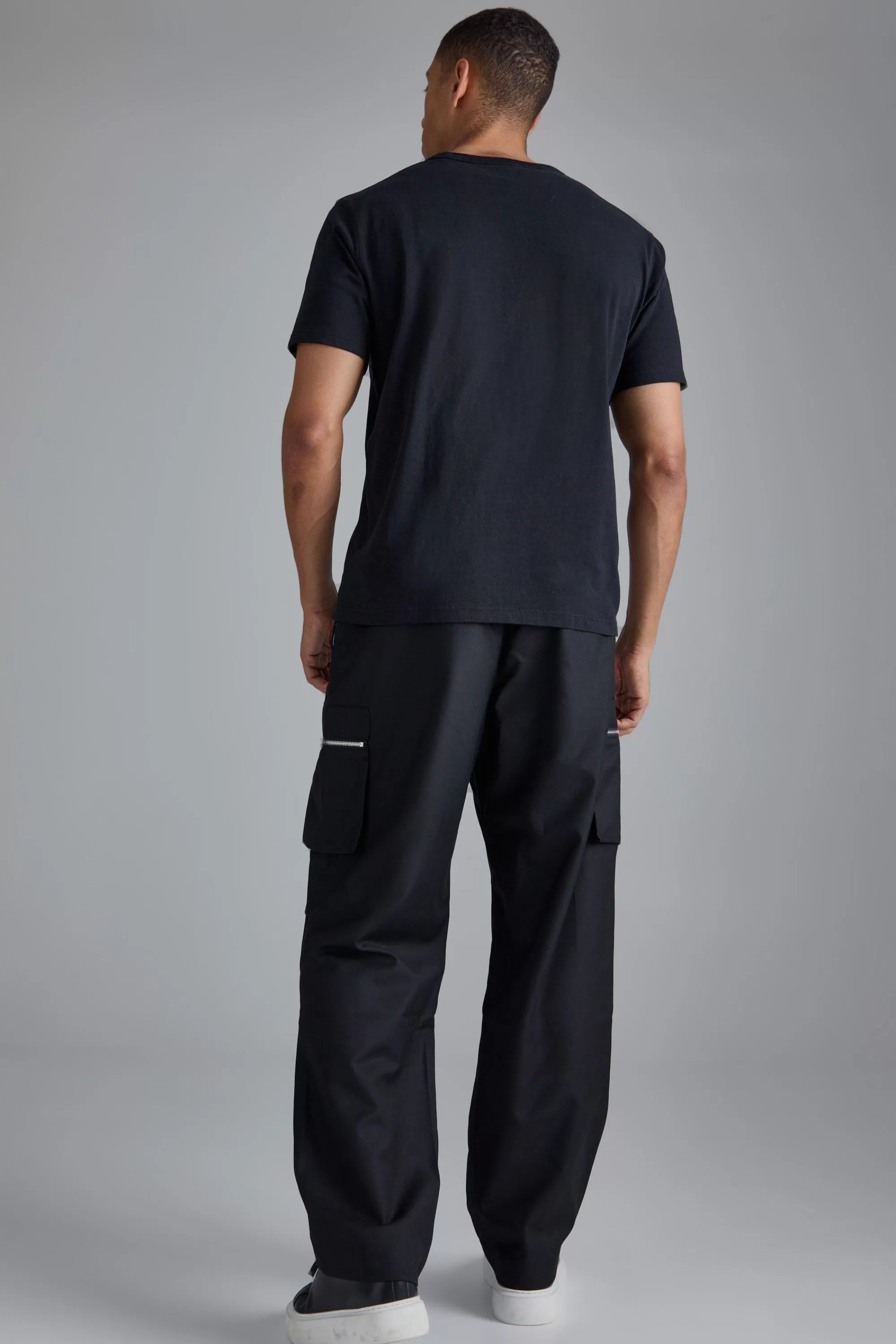 boohooMAN Tailored Cargo Zip Pocket Trousers | UK