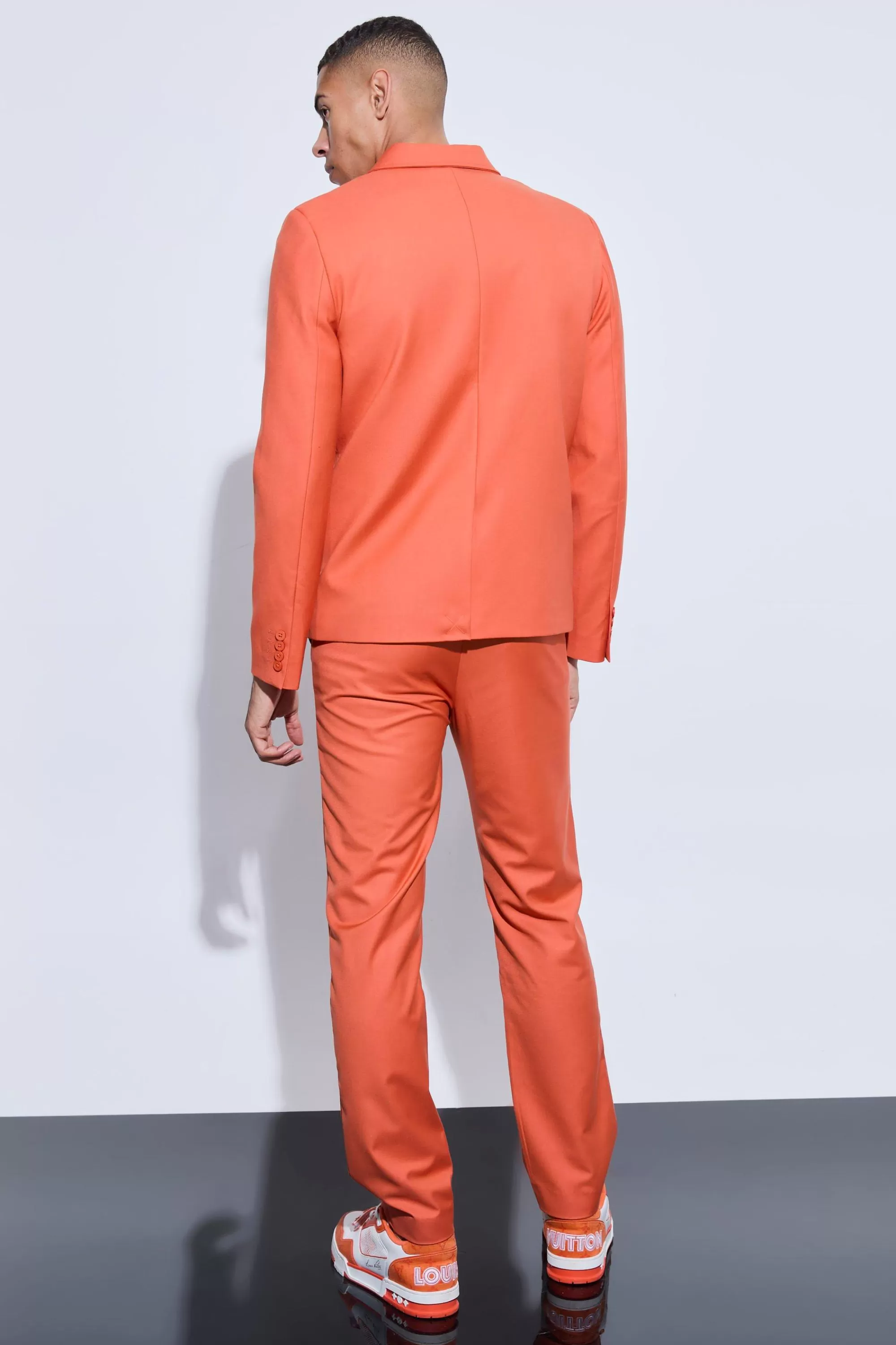 boohooMAN Tailored Overlay Detail Straight Leg Trousers | UK