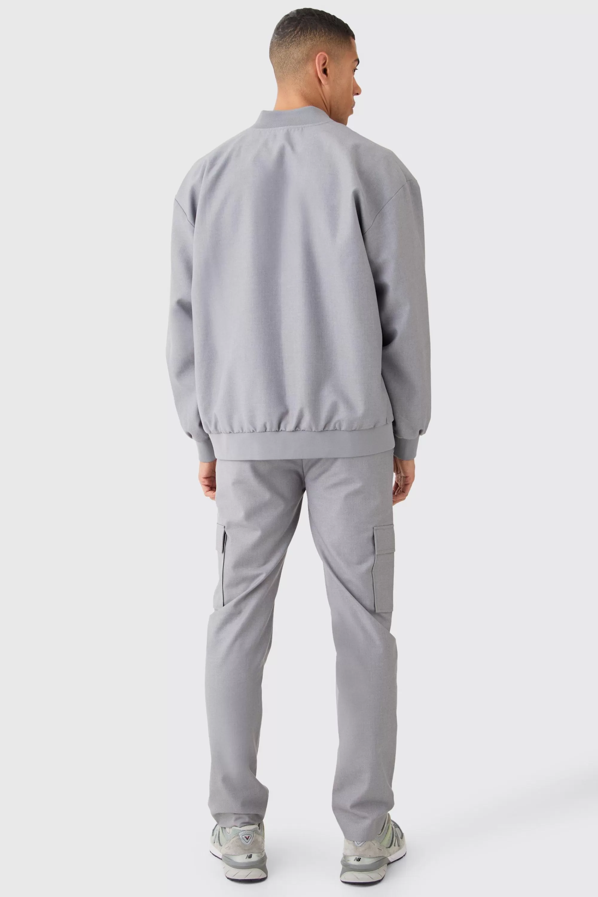 boohooMAN Tailored Oversized Bomber Jacket Smart Set | UK