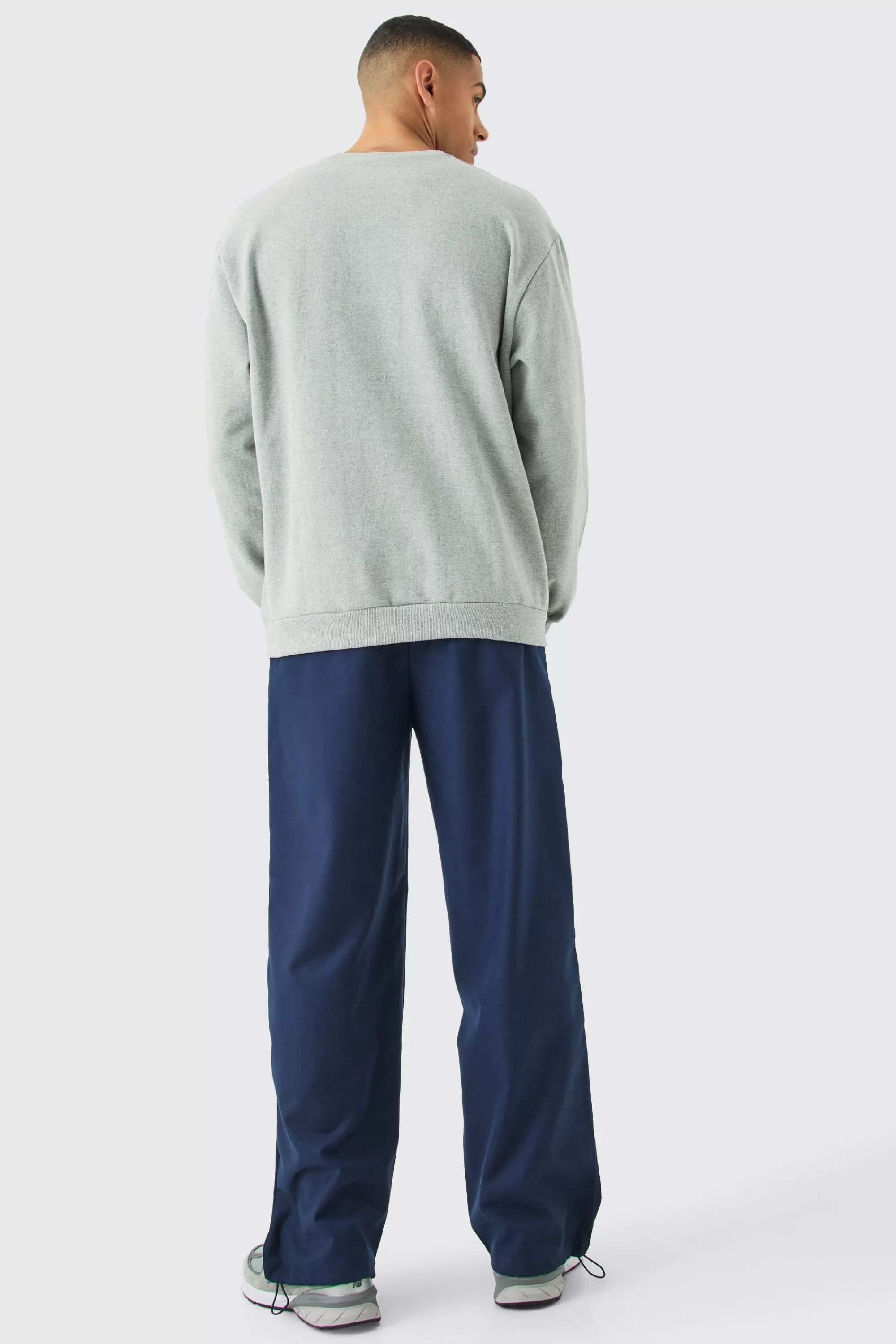 boohooMAN Tailored Pintuck Wide Leg Joggers | UK