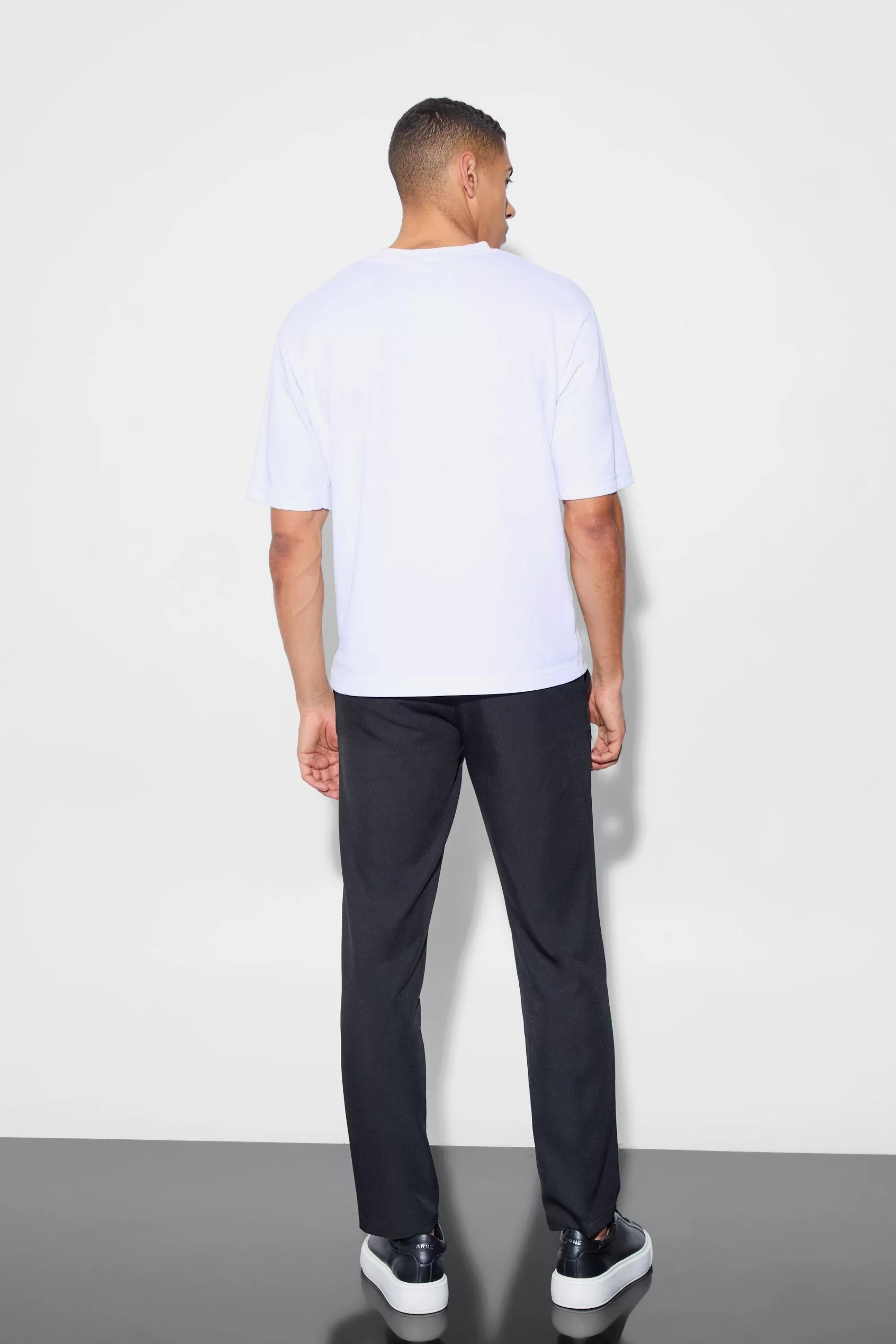 boohooMAN Tailored Straight Leg Trousers | UK