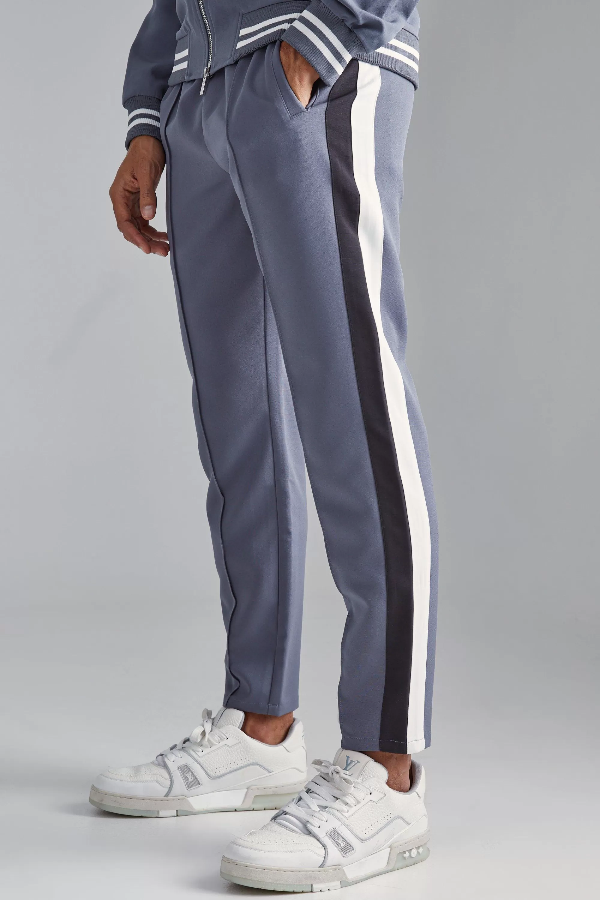 boohooMAN Tailored Varsity Trouser | UK