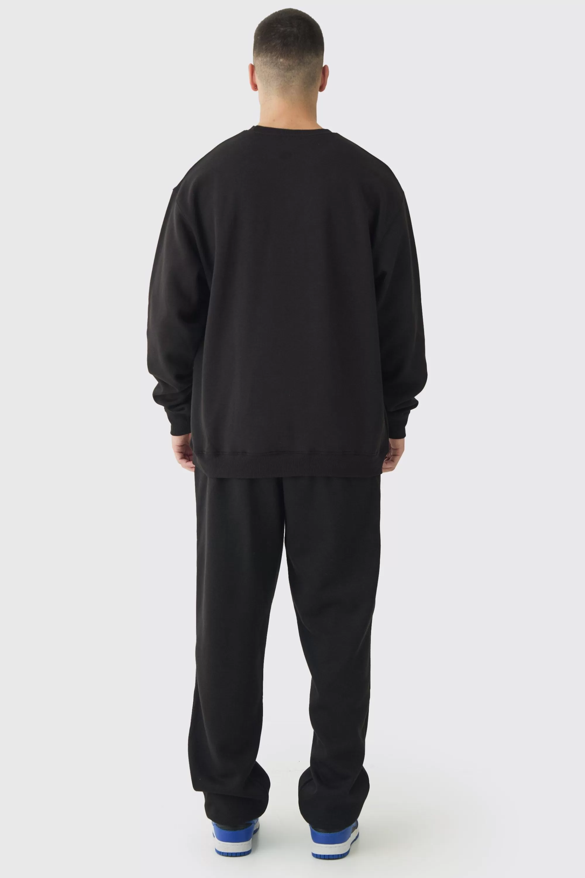 boohooMAN Tall B Embroidered Sweat Tracksuit | UK