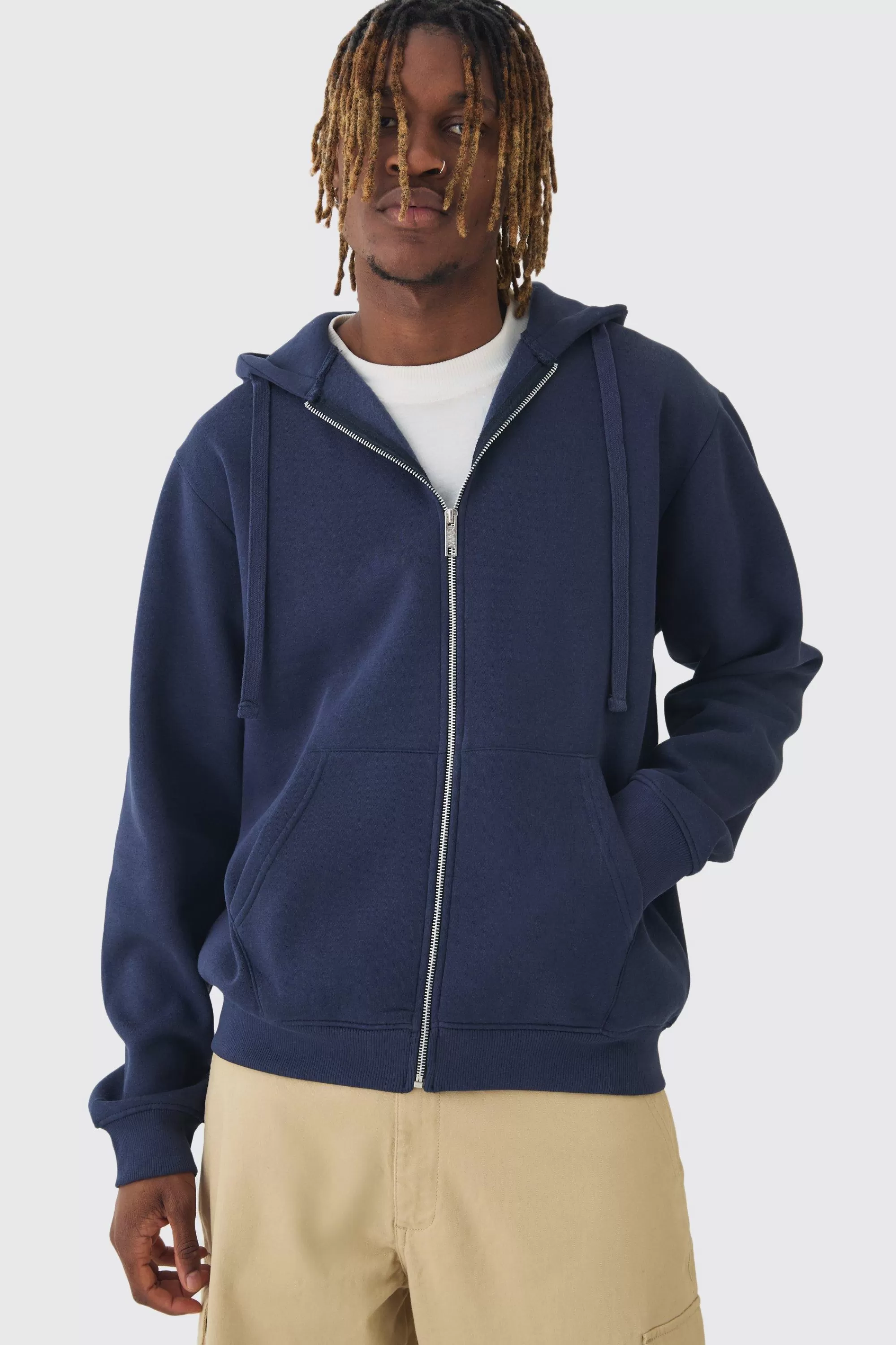 boohooMAN Tall Basic Zip Through Hoodie In | UK