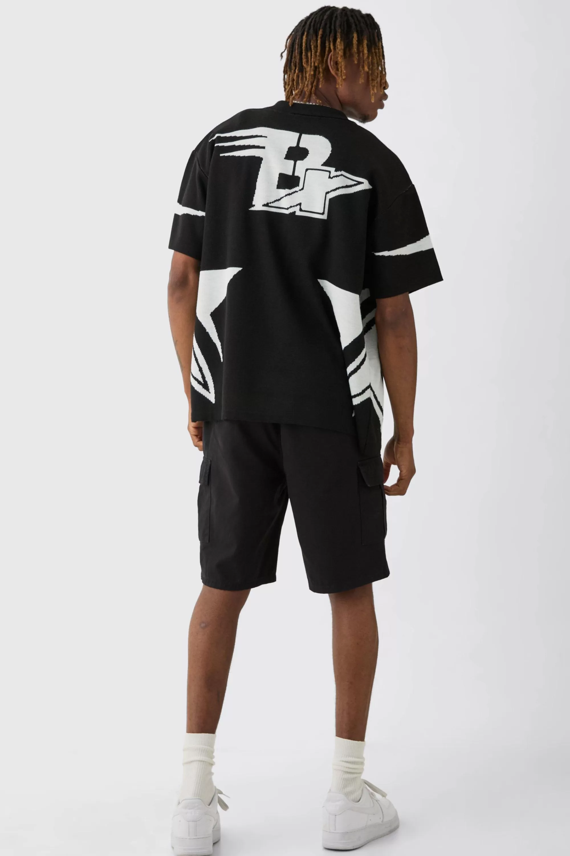 boohooMAN Tall Boxy Fit Knitted Moto Shirt | UK