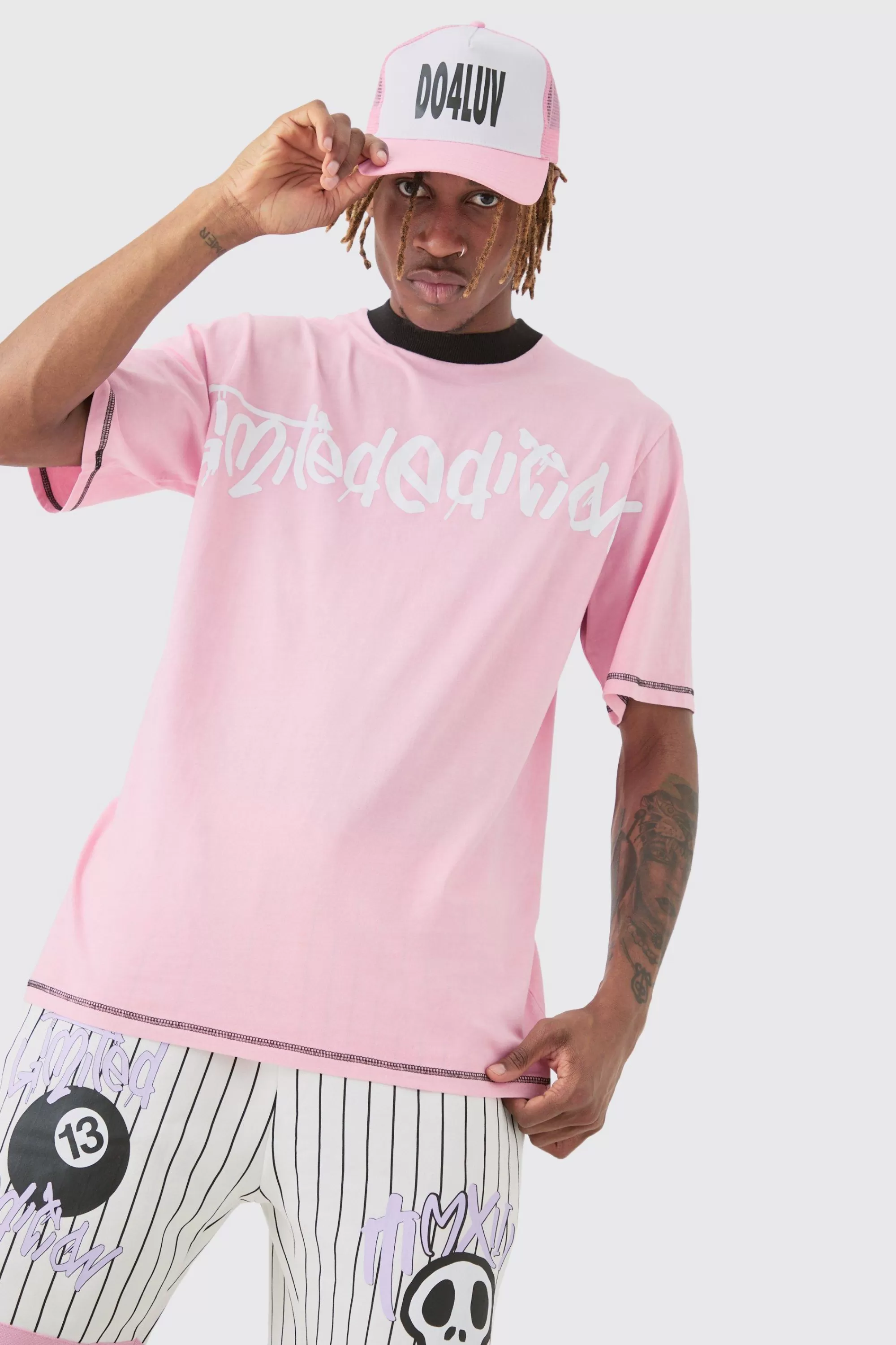 boohooMAN Tall Boxy Limited Basketball Tee & Short Set | UK