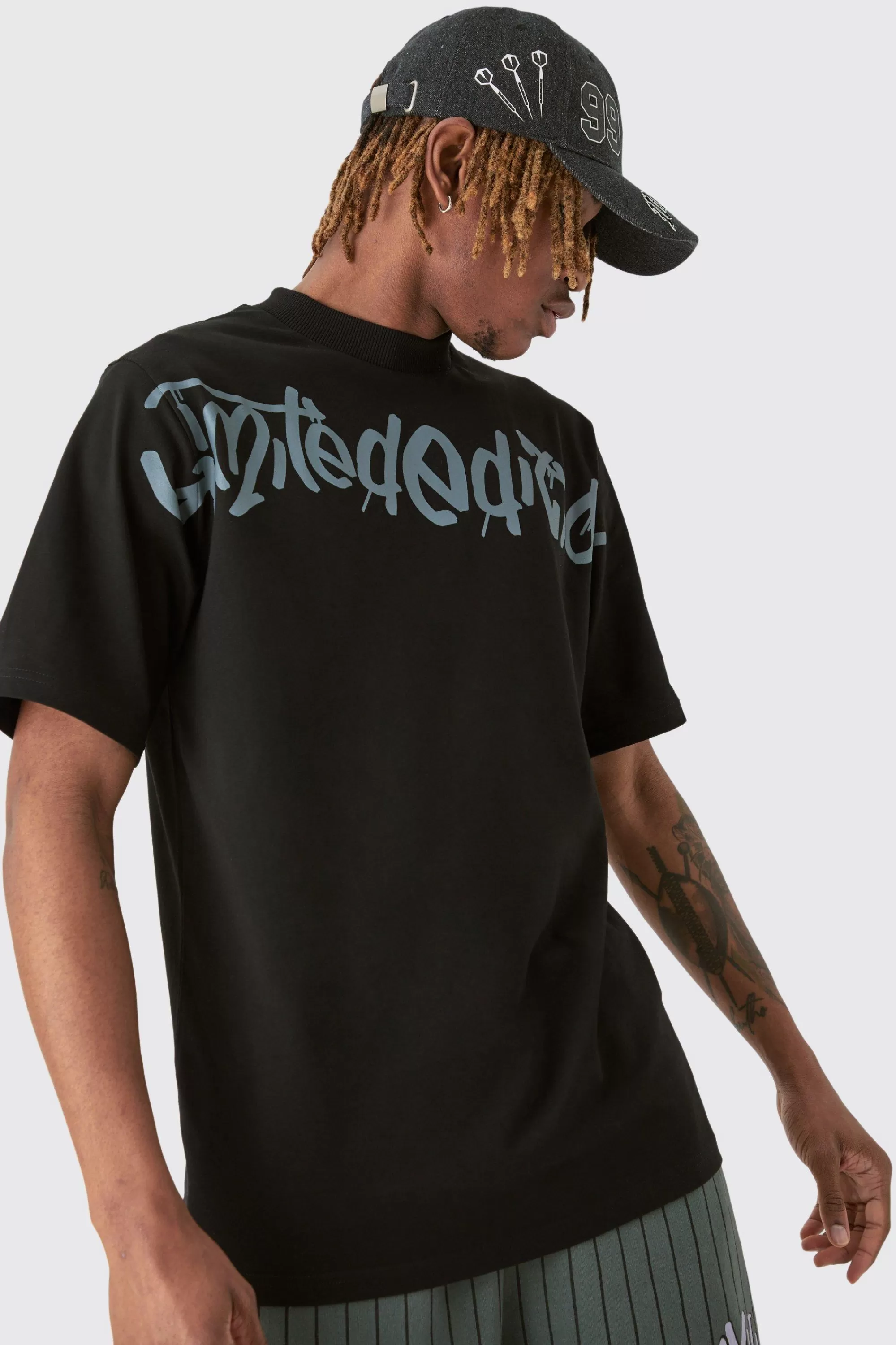 boohooMAN Tall Boxy Limited Basketball Tee & Short Set | UK