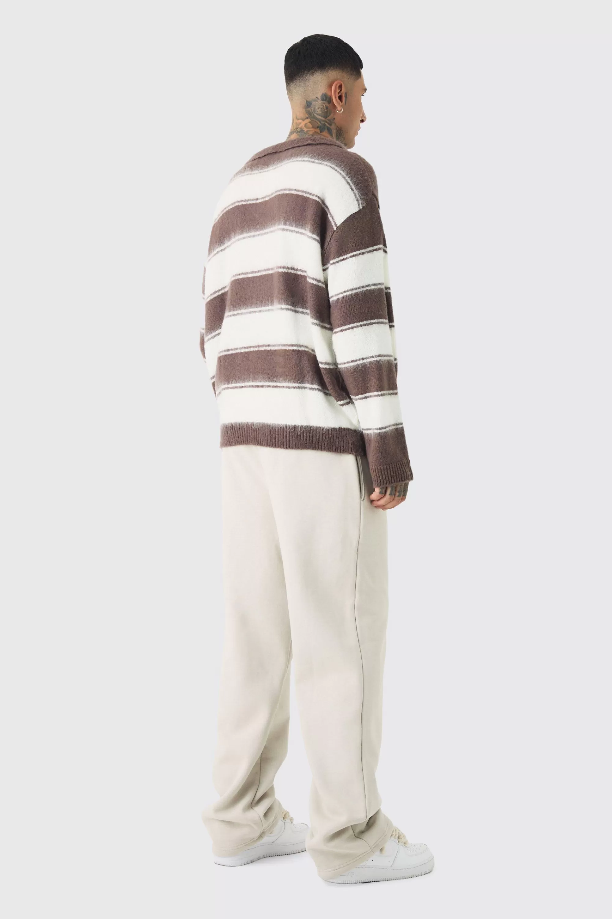 boohooMAN Tall Double Waistband Baggy Fit Jersey Bottoms In | UK
