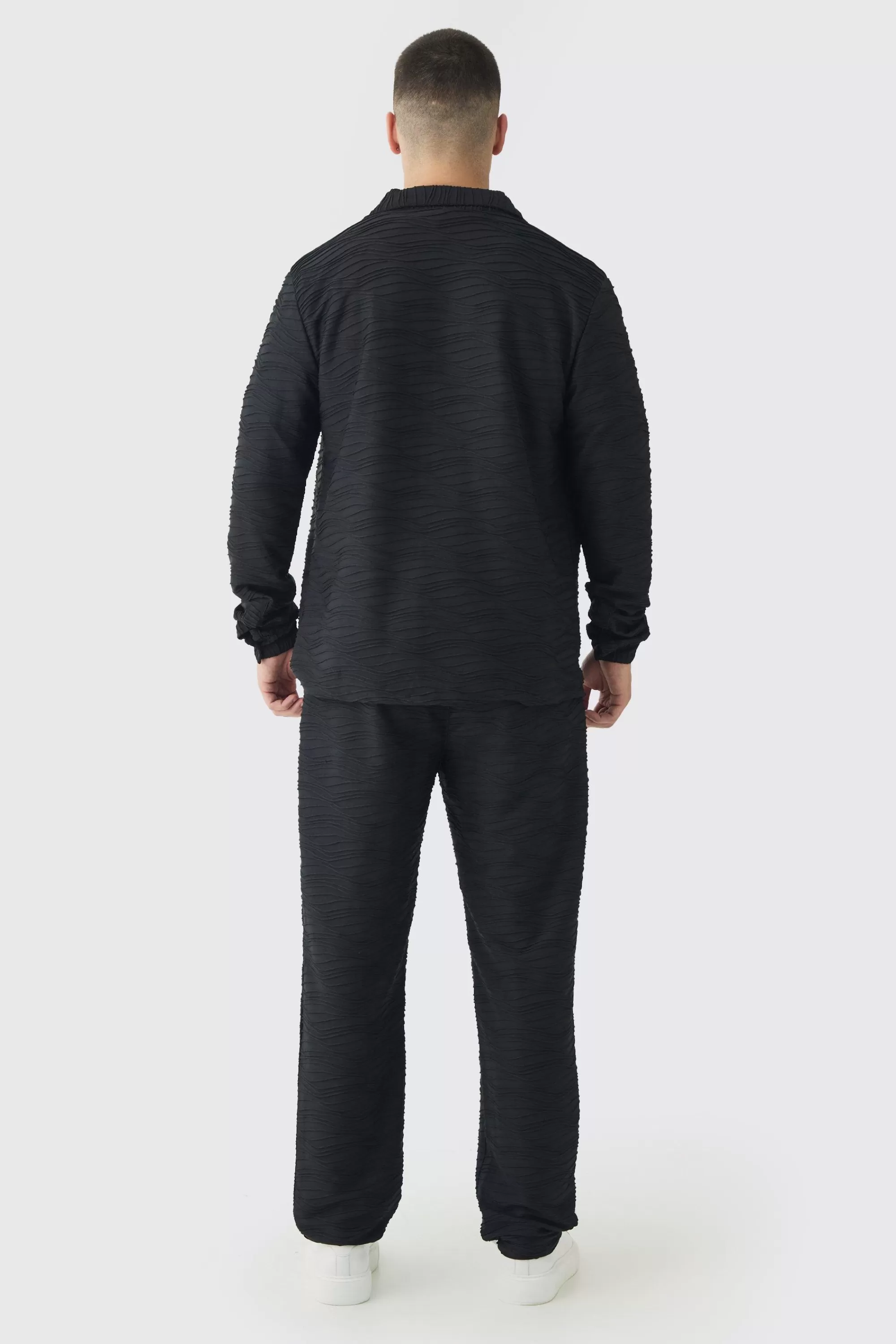boohooMAN Tall Elevated Pleated Shirt And Straight Fit Trouser Set In | UK