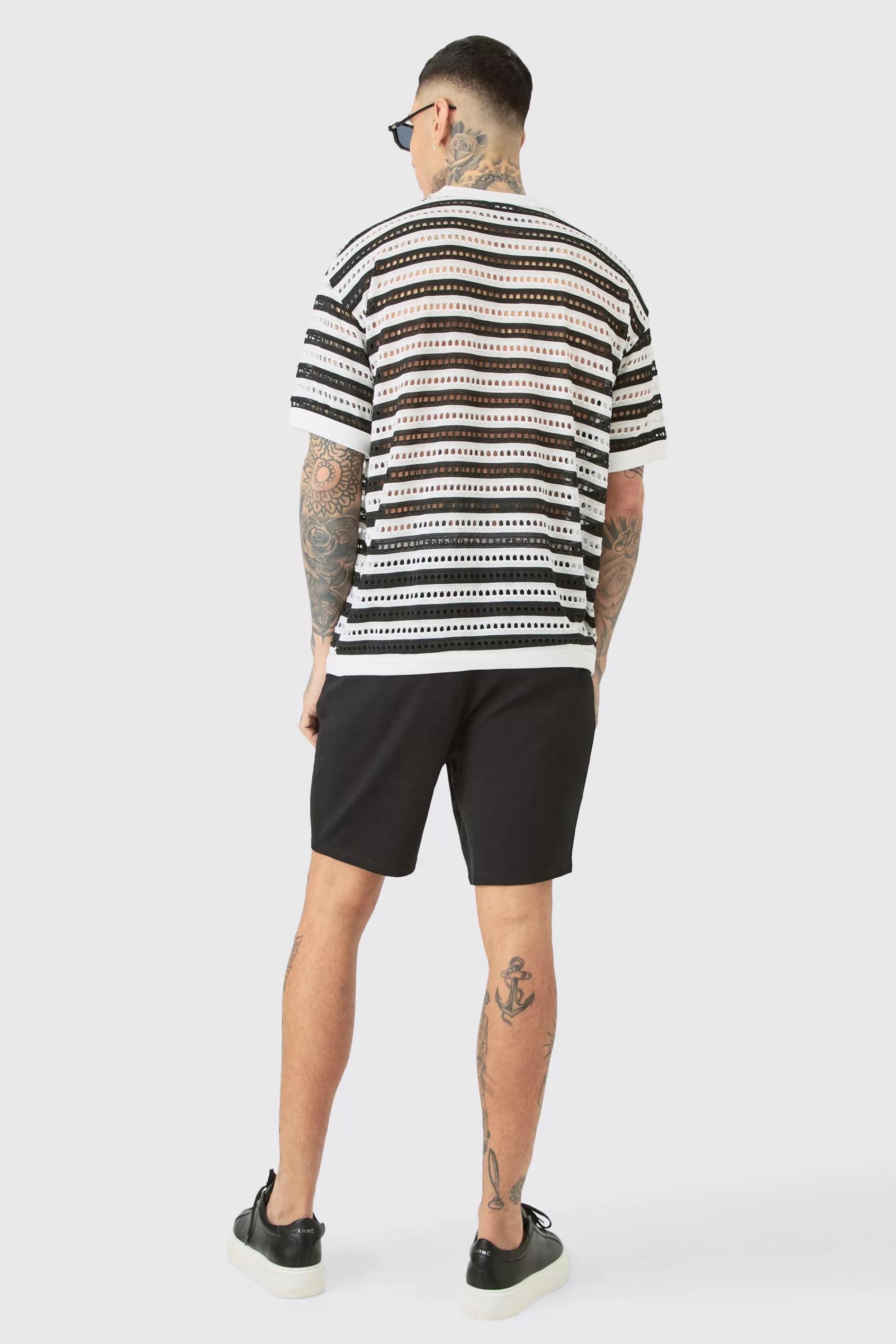 boohooMAN Tall Fixed Waist Skinny Fit Chino Shorts | UK