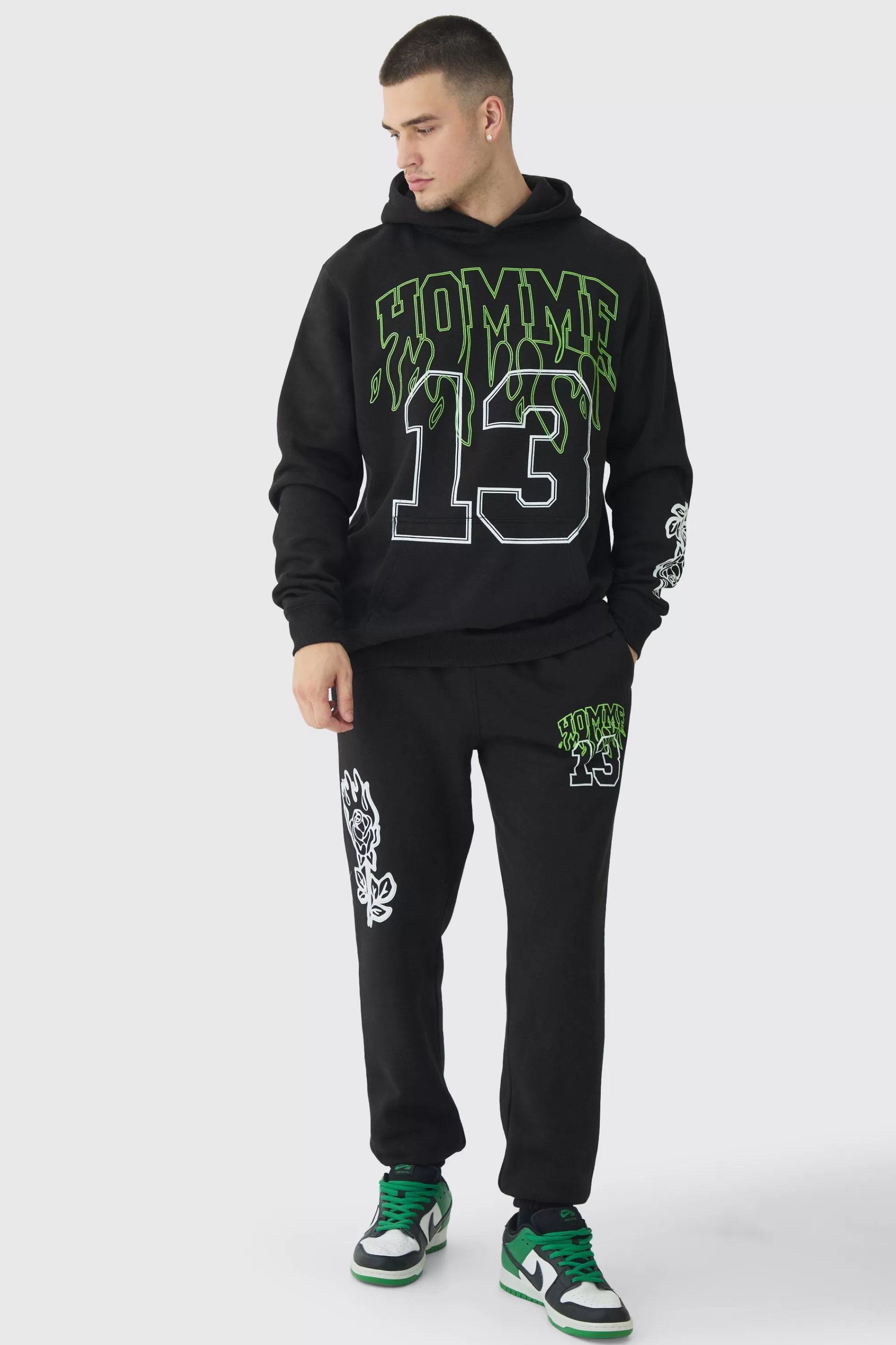 boohooMAN Tall Homme 13 Varsity Tracksuit | UK