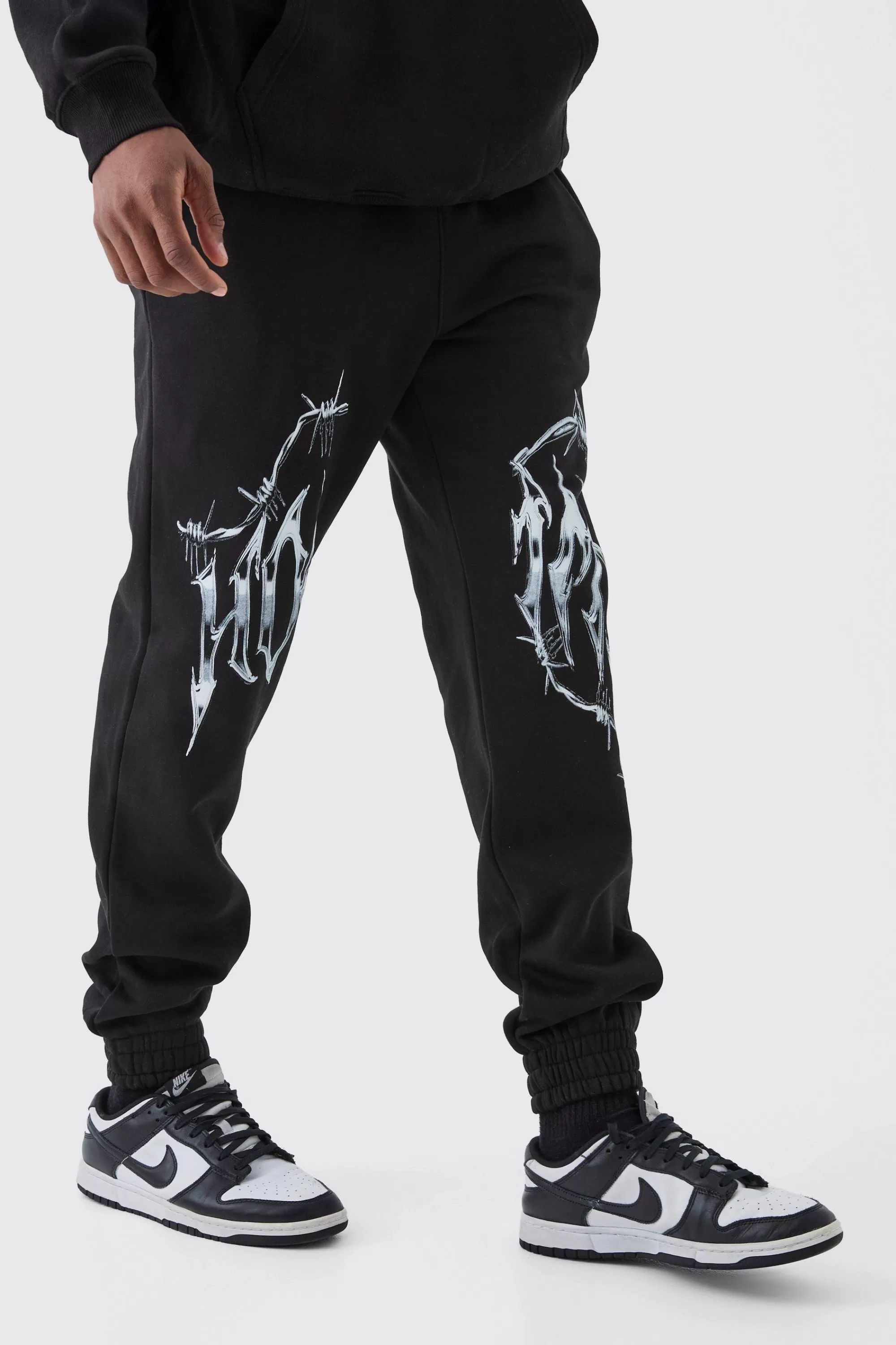 boohooMAN Tall Homme Splice Print Jogger | UK