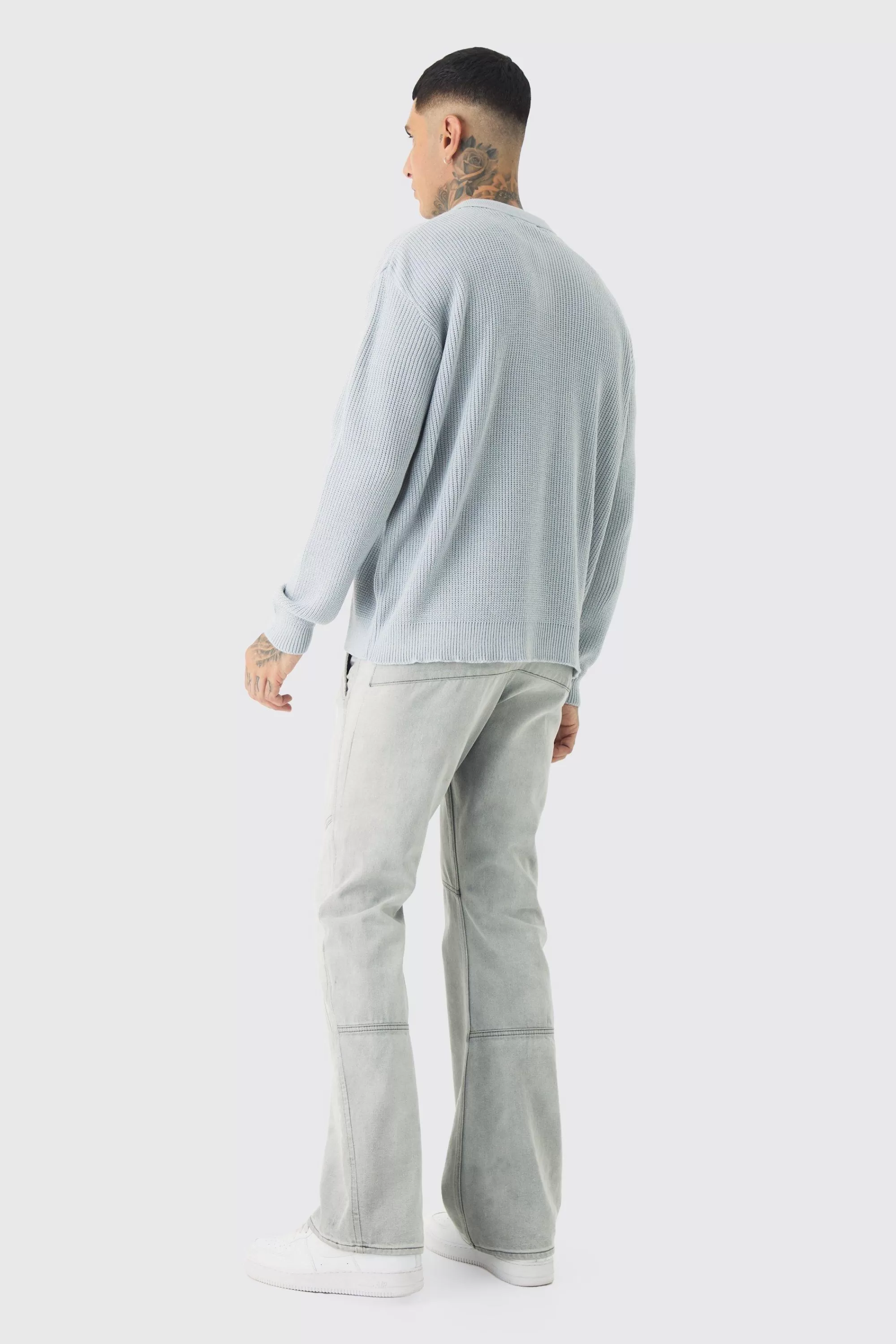 boohooMAN Tall Knitted Rugby Polo | UK