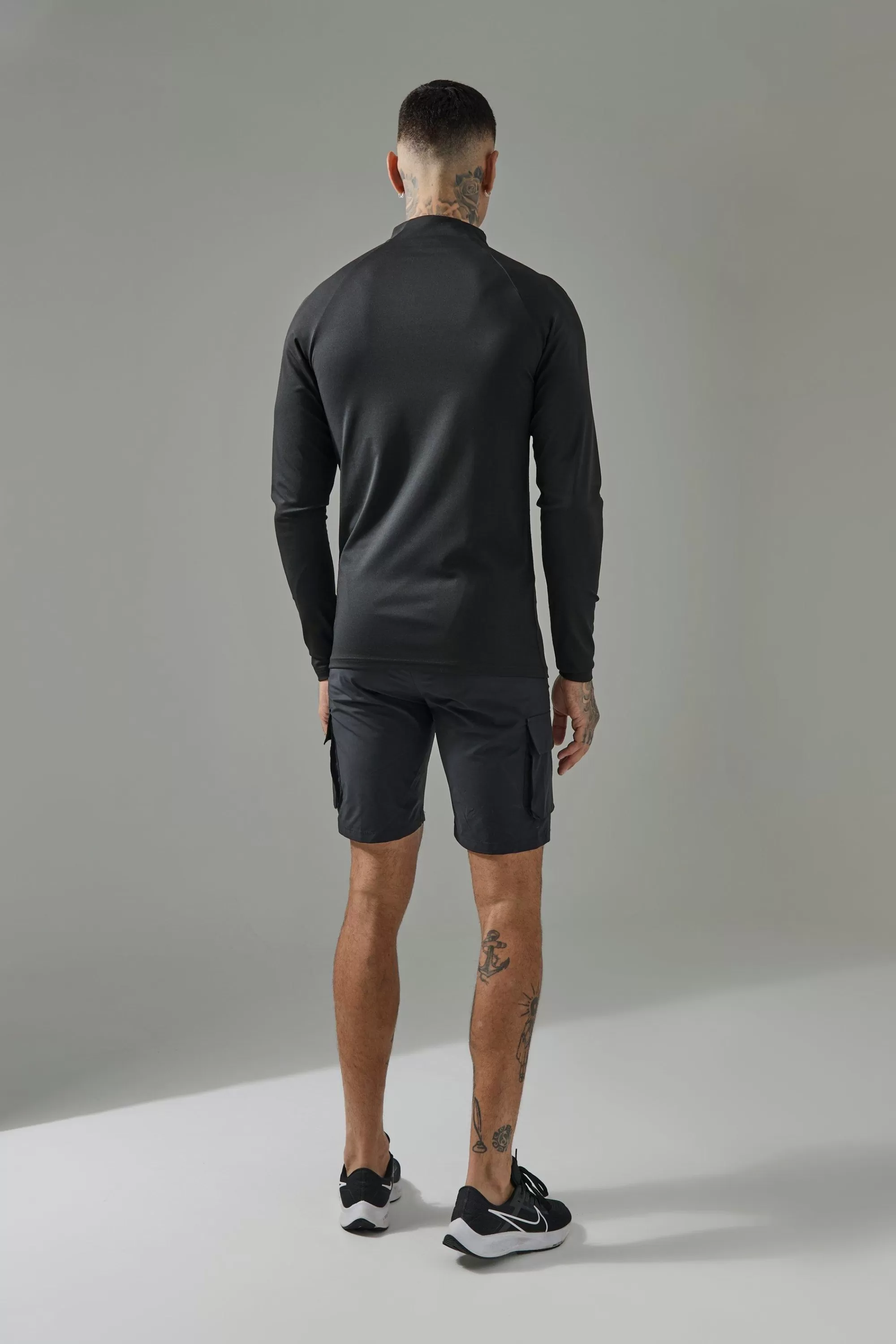 boohooMAN Tall Man Active Training Dept Muscle Fit 1/4 Zip | UK