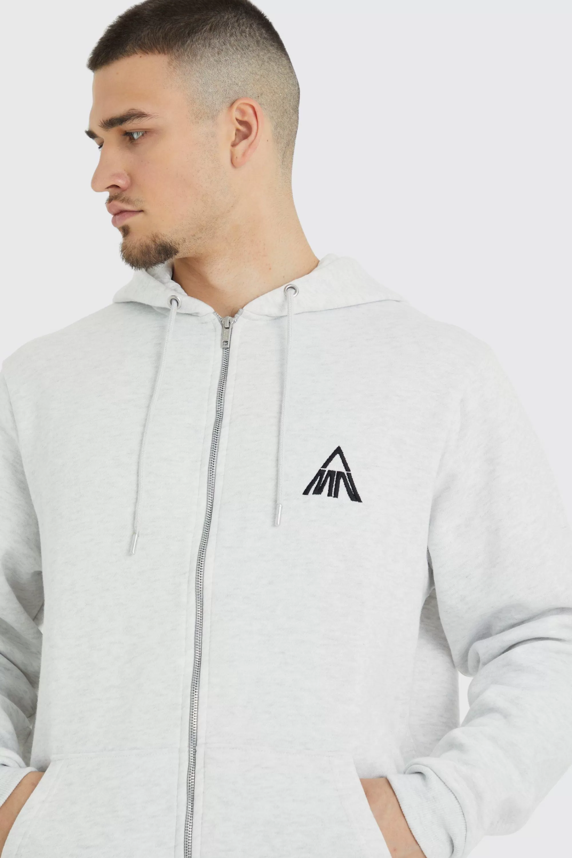 boohooMAN Tall Man Core Zip Through Hoodie | UK