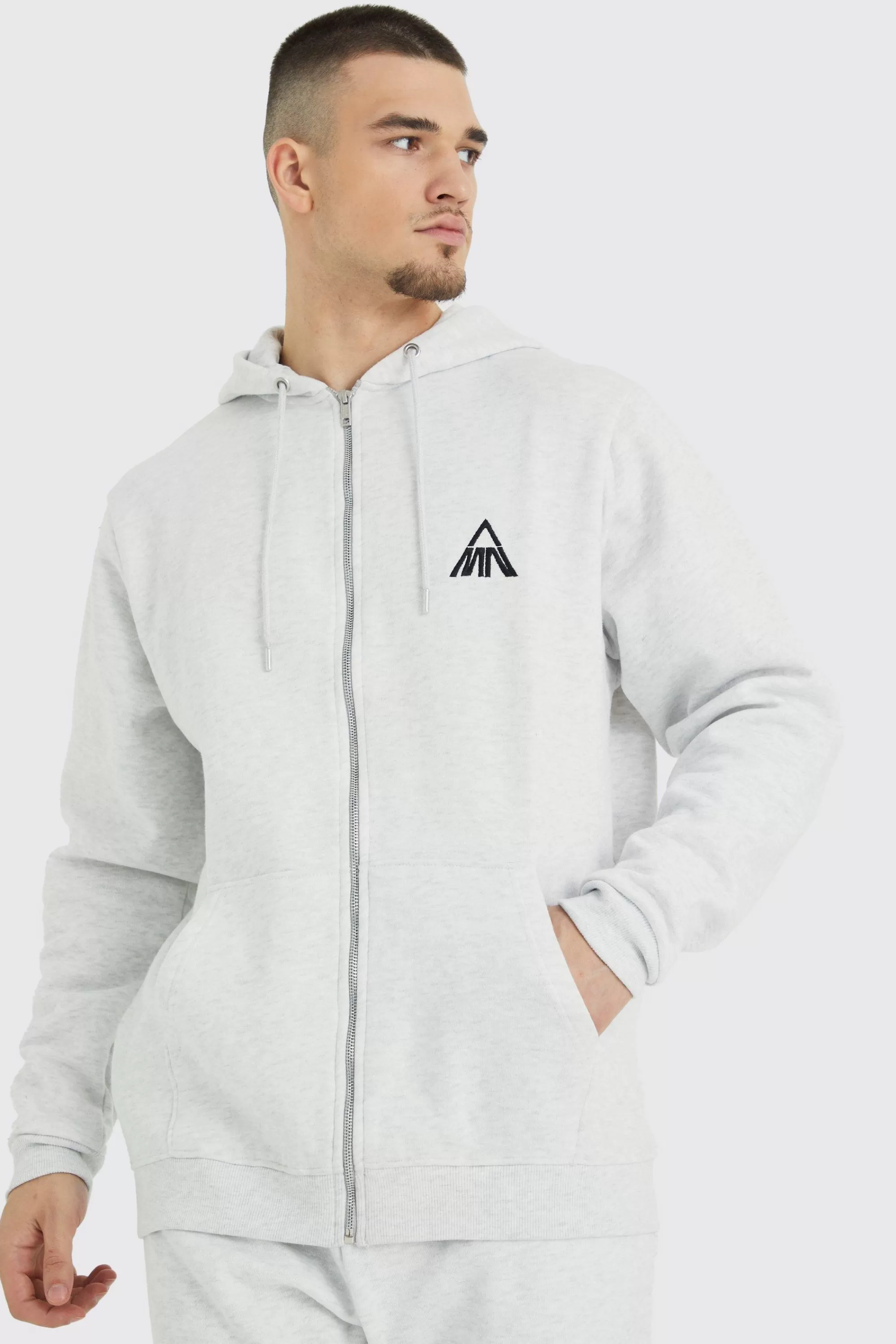 boohooMAN Tall Man Core Zip Through Hoodie | UK