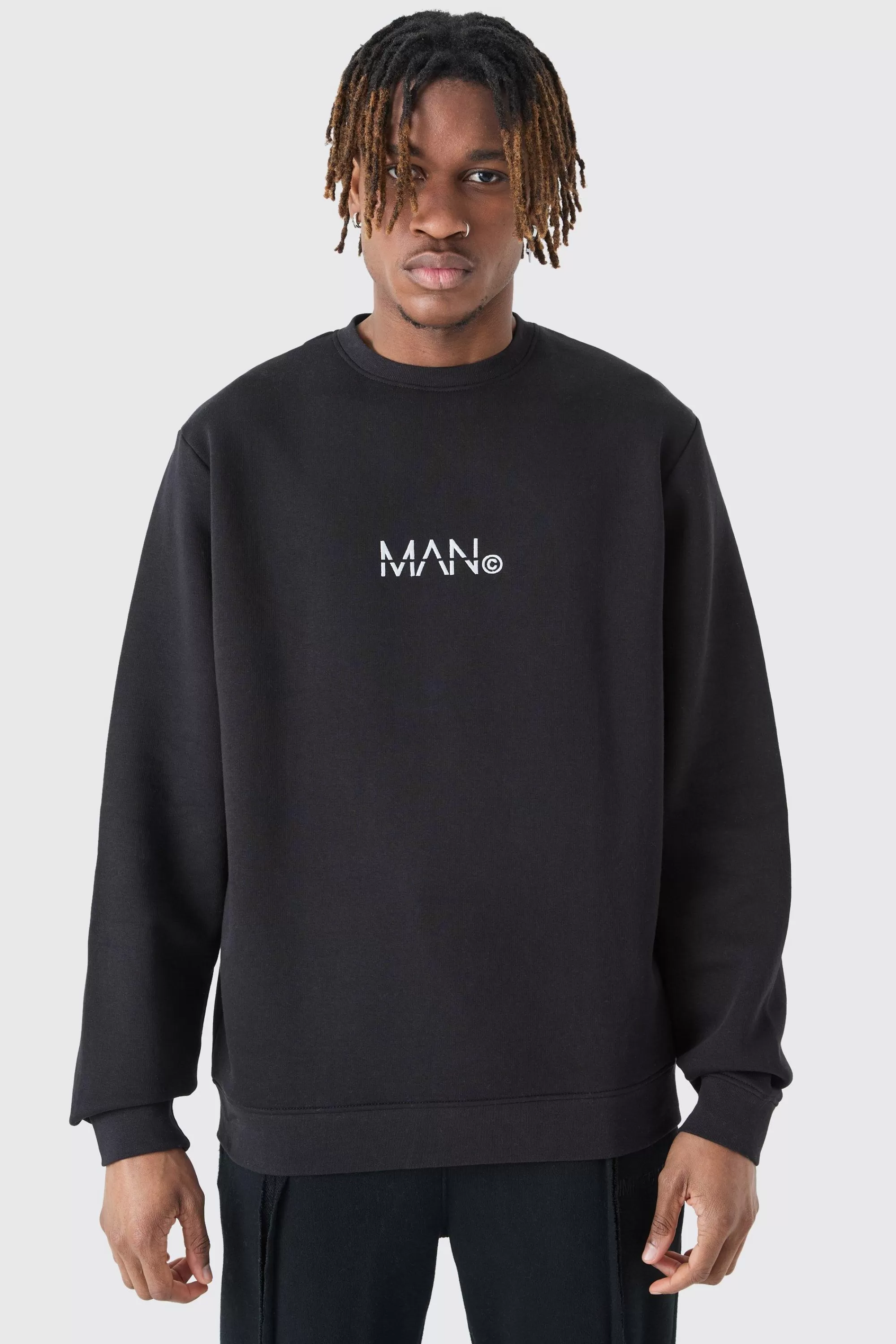 boohooMAN Tall Man Dash Crew Neck Sweatshirt In | UK