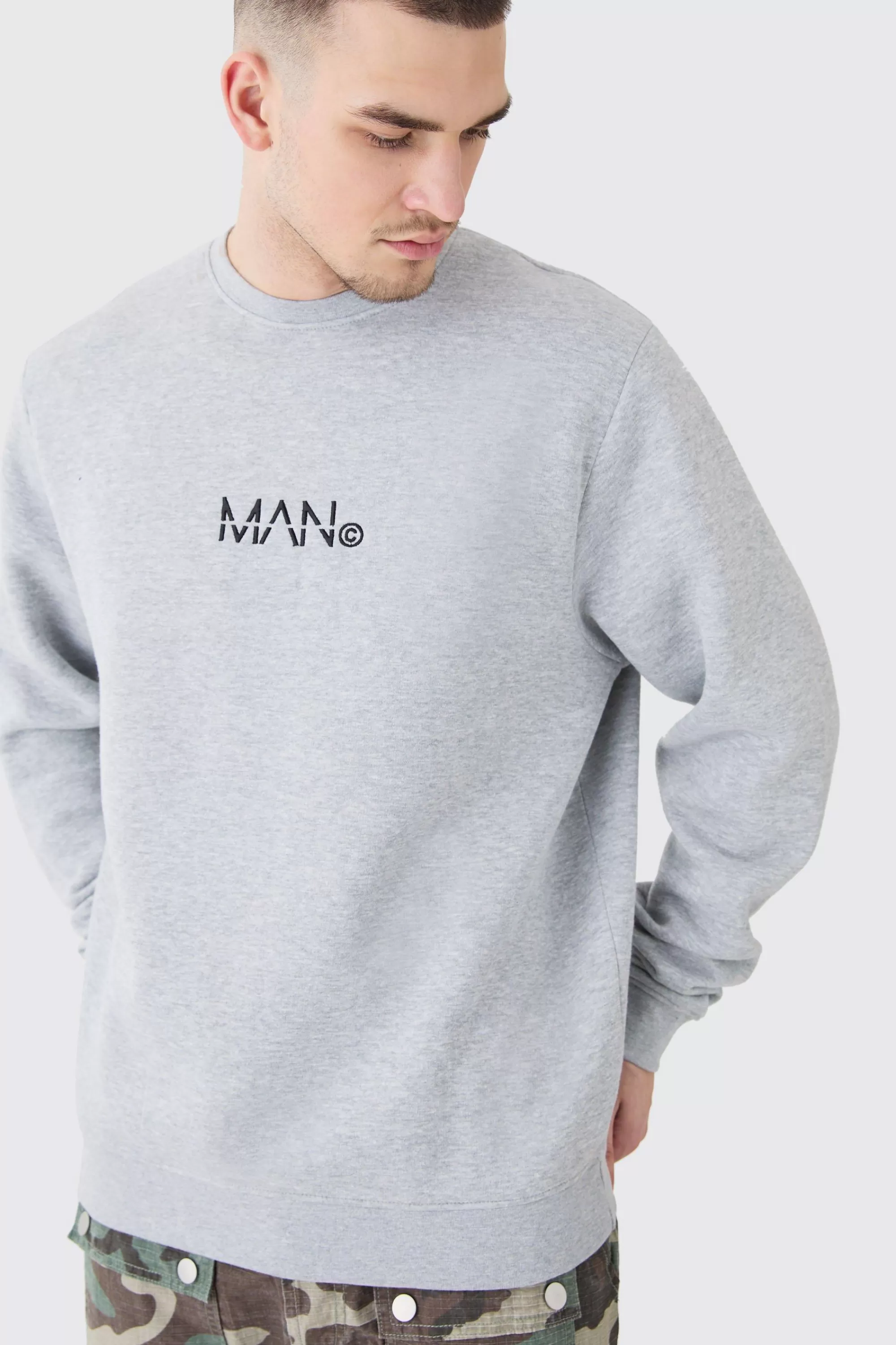 boohooMAN Tall Man Dash Crew Neck Sweatshirt In | UK