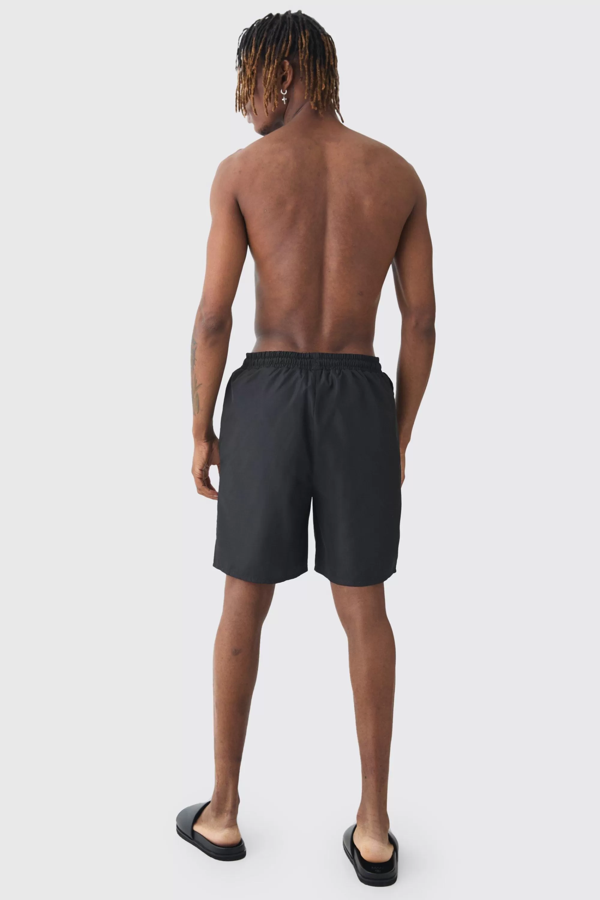 boohooMAN Tall Moto Printed Swim Shorts | UK