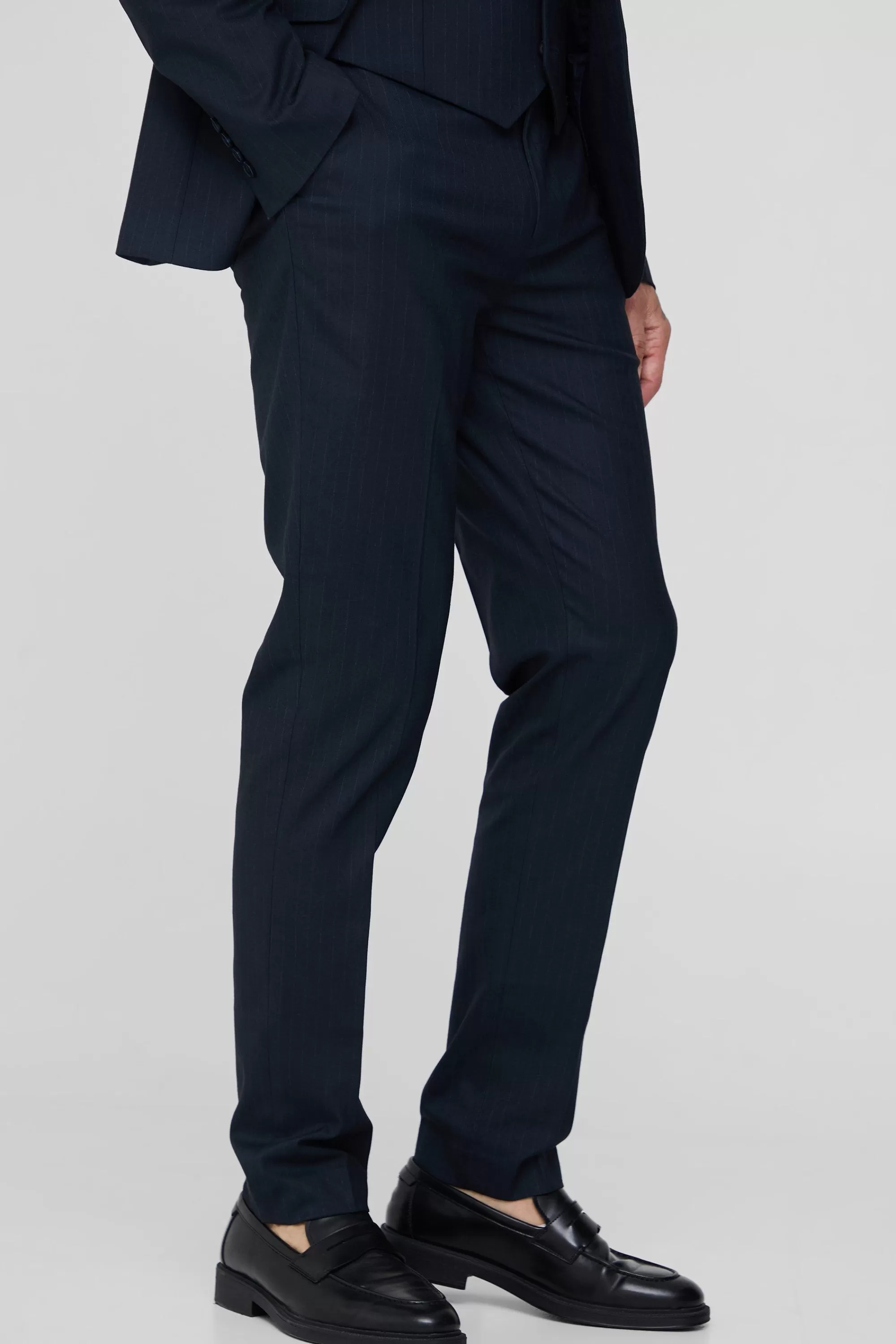 boohooMAN Tall Pinstripe Slim Fit Suit Trouser | UK