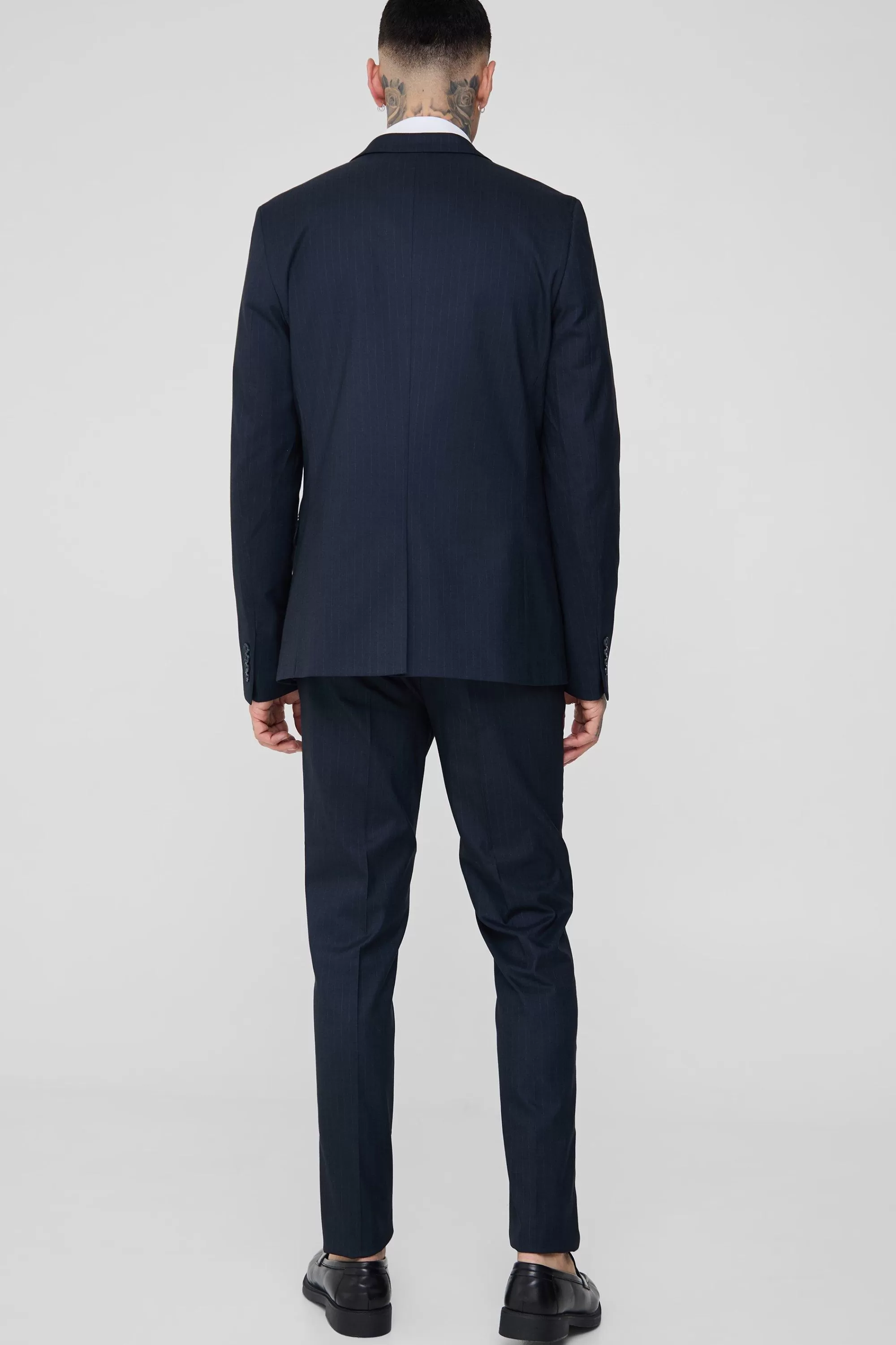 boohooMAN Tall Pinstripe Slim Fit Suit Trouser | UK