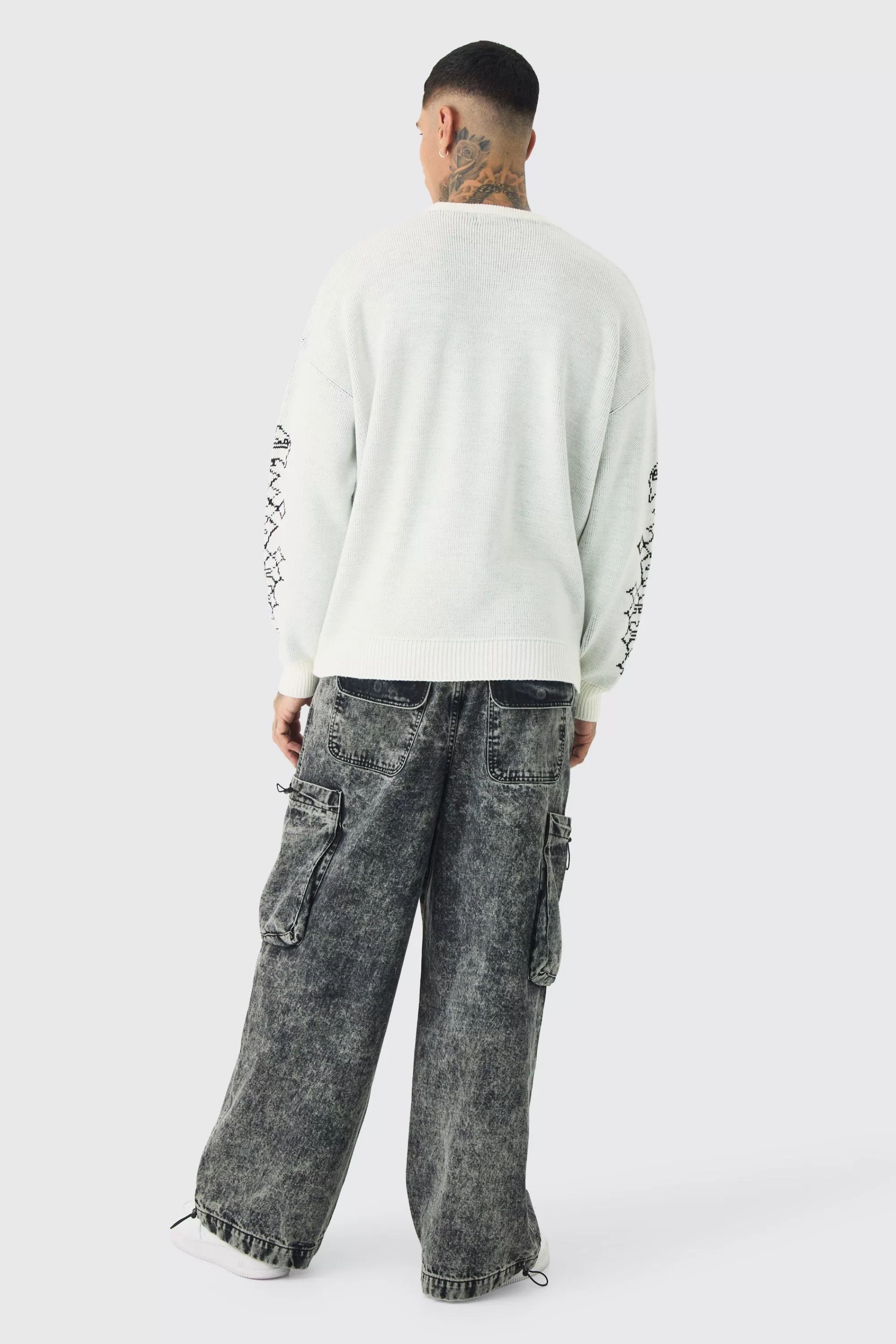 boohooMAN Tall OFCL Renaissance Crew Neck Jumper | UK