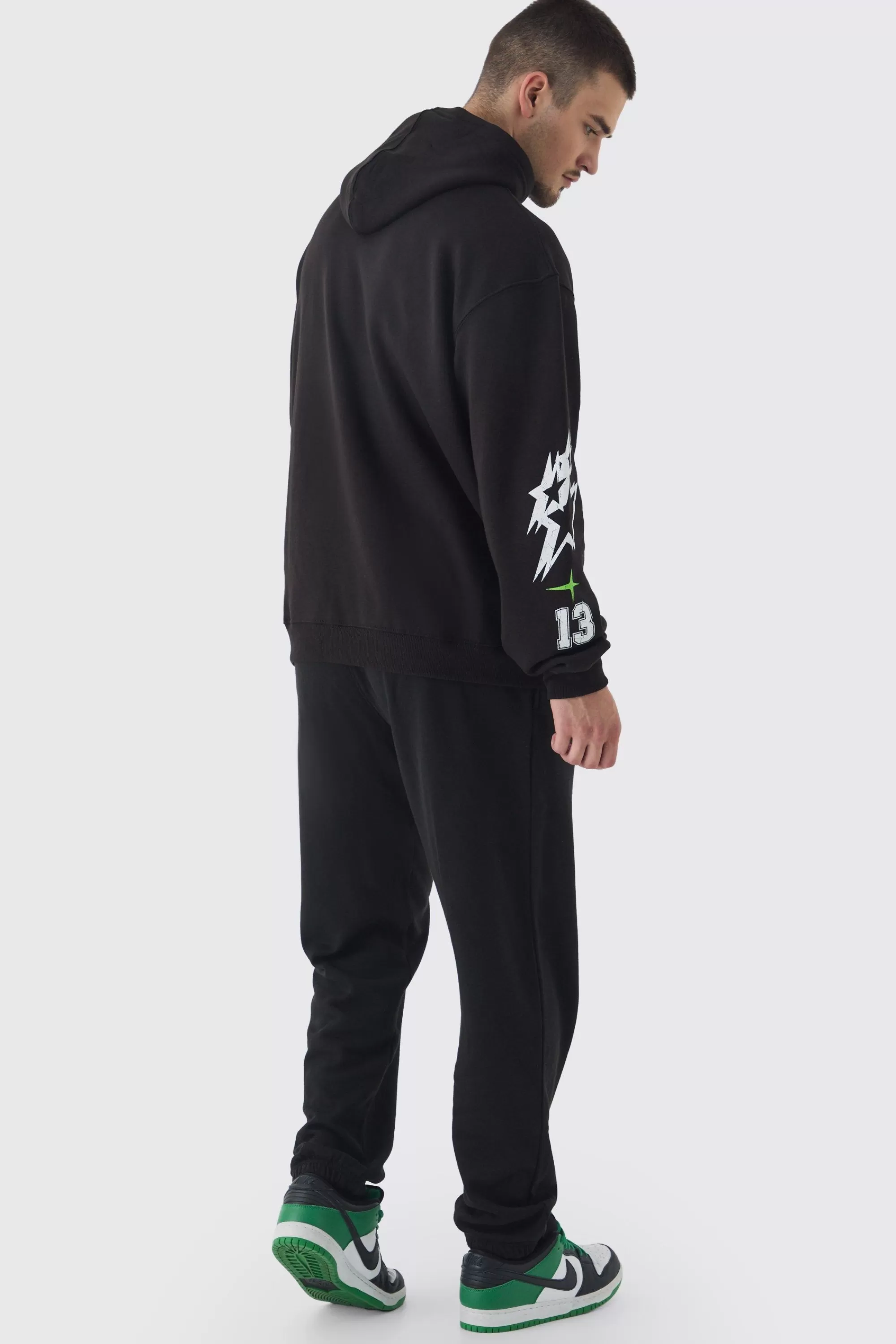 boohooMAN Tall Official 13 Print Oversized Tracksuit In | UK