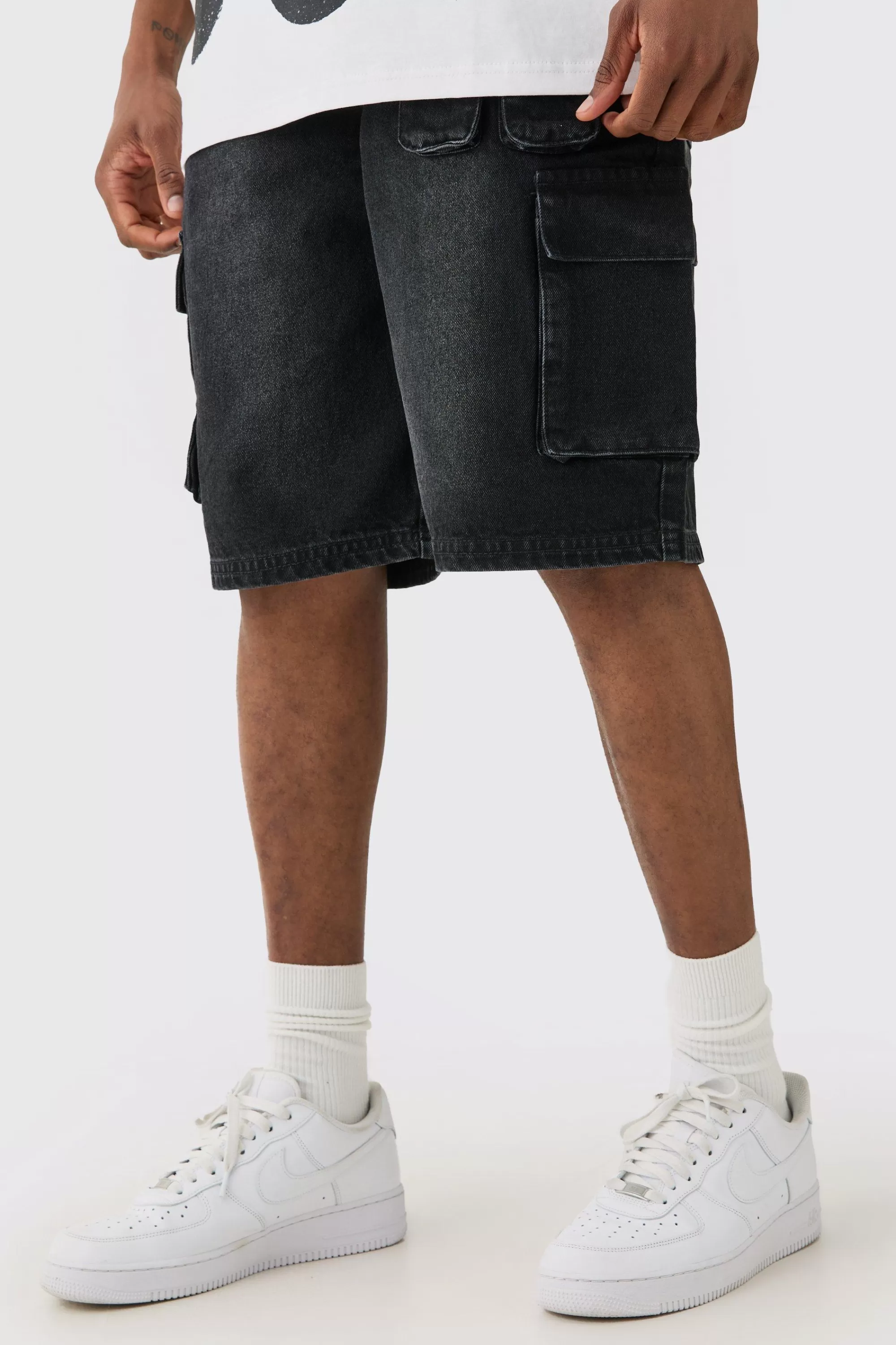 boohooMAN Tall Official Denim Shorts | UK