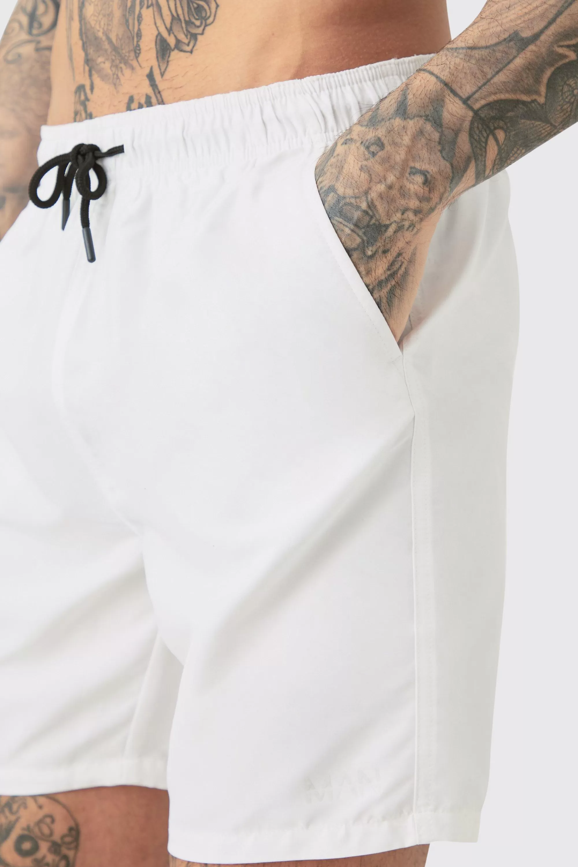 boohooMAN Tall Original Man Mid Length Swim Short | UK