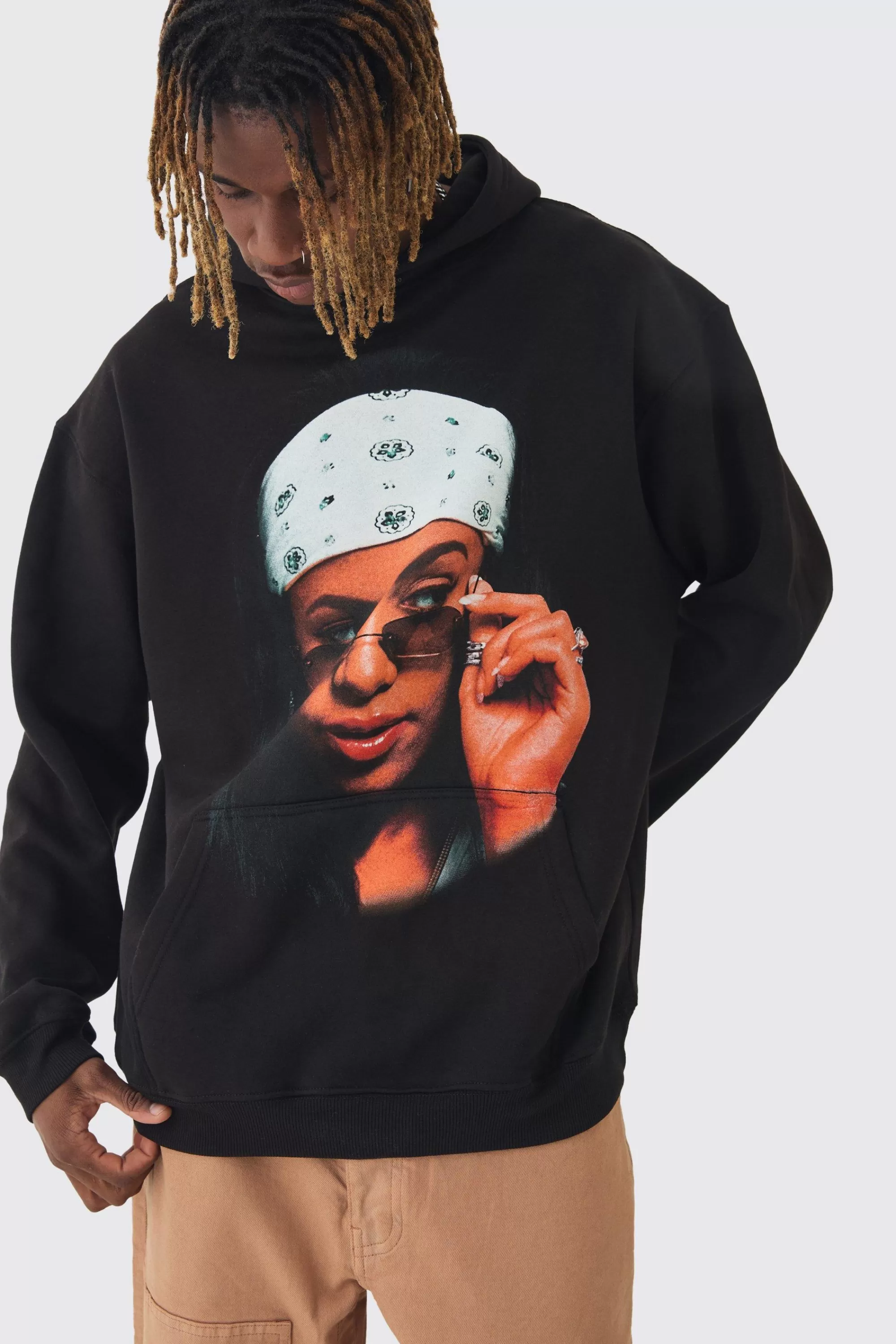 boohooMAN Tall Oversized Aaliyah License Hoodie | UK