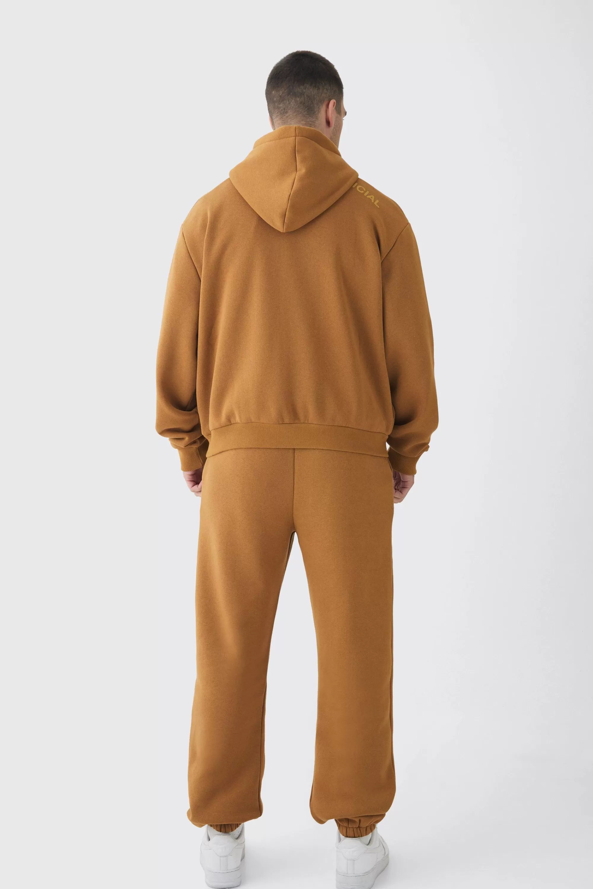 boohooMAN Tall Oversized Boxy Grafiti Print Hooded Relaxed Jogger Tracksuit | UK